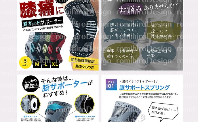 商品画像作成 / 膝サポーター/ Yahoo!ショッピング