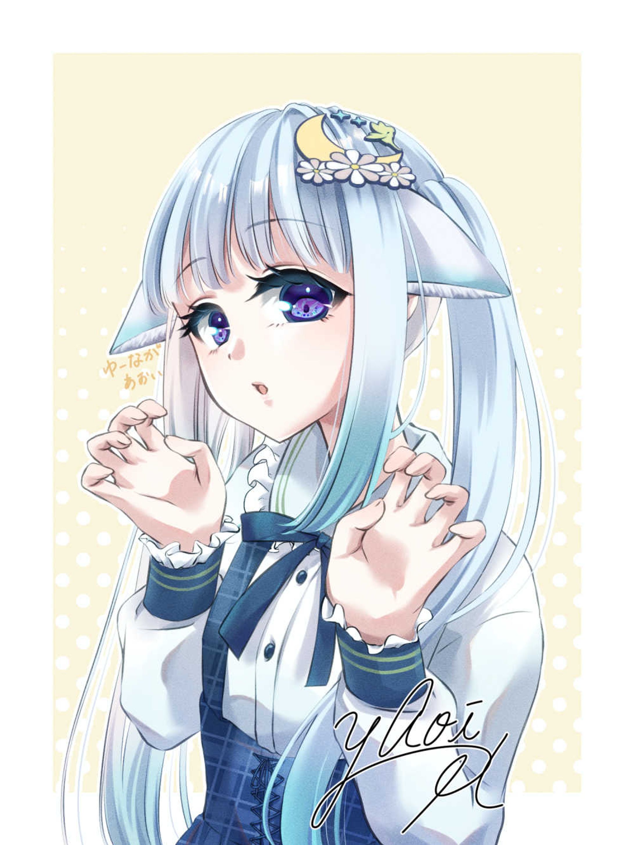 半身イラスト（シンプル背景）-1