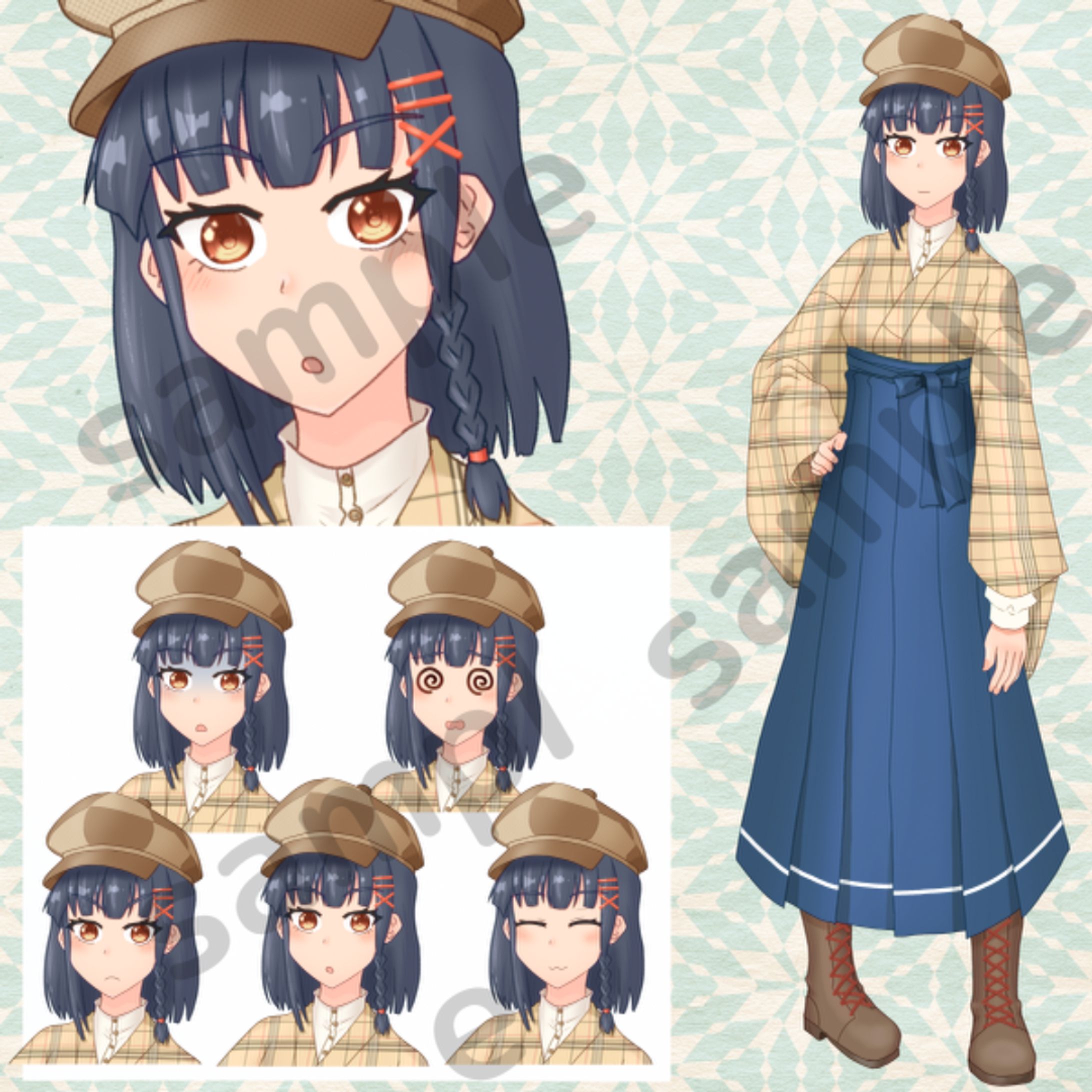 キャラ販売用着物の女の子立ち絵-1