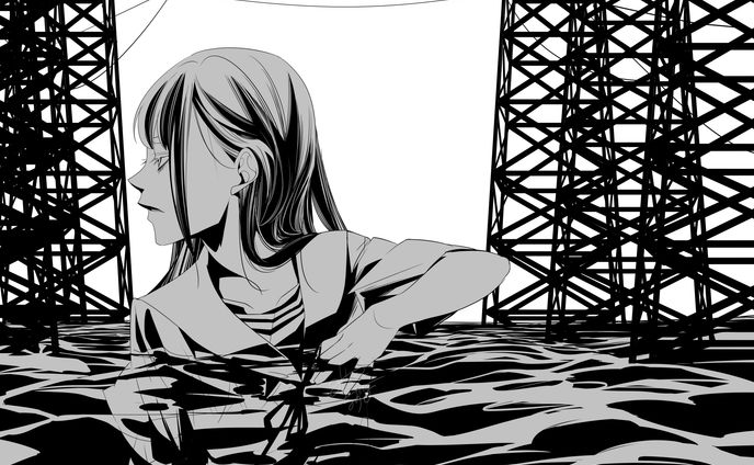 website、モノクロイラスト