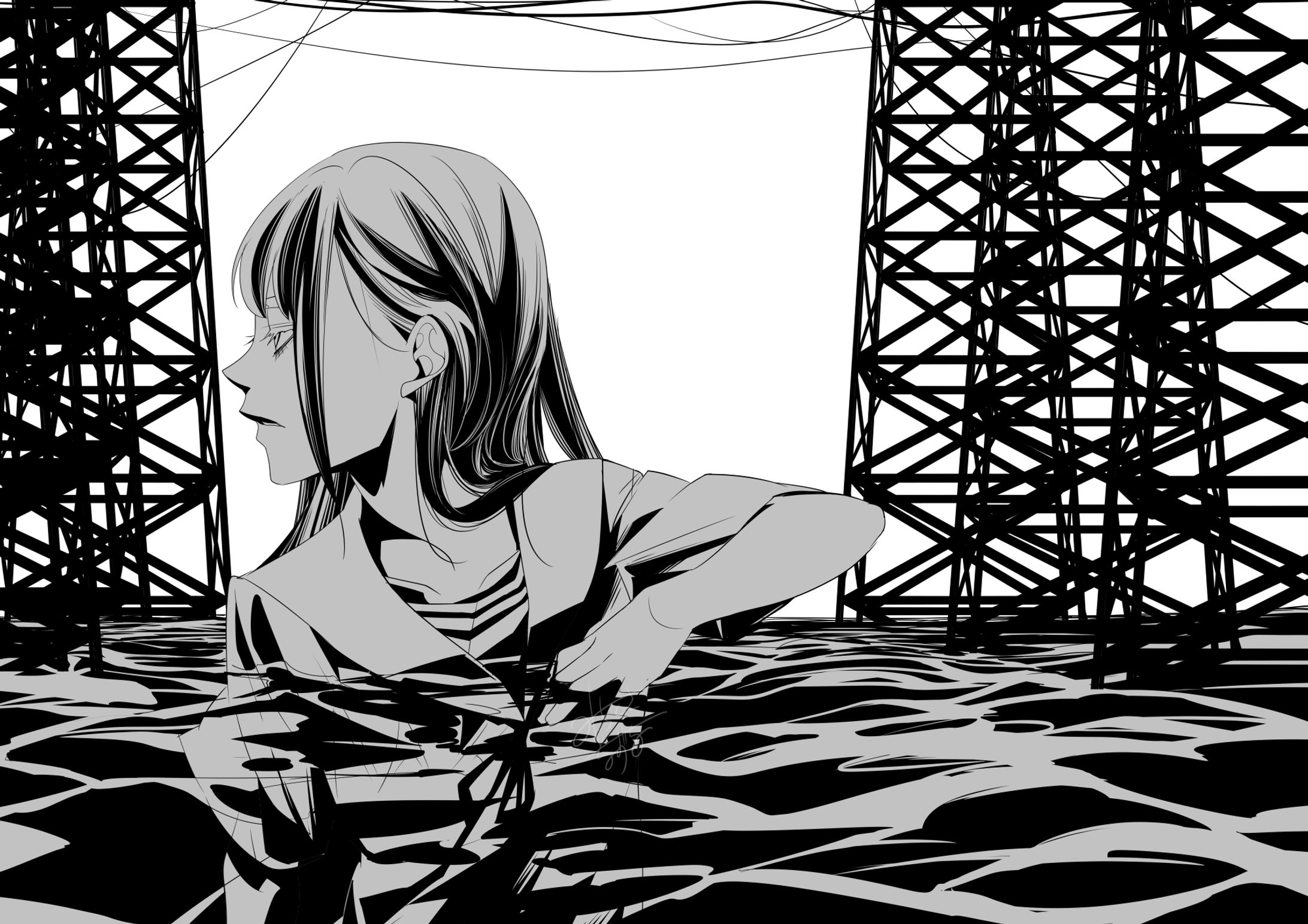 モノクロイラスト-1