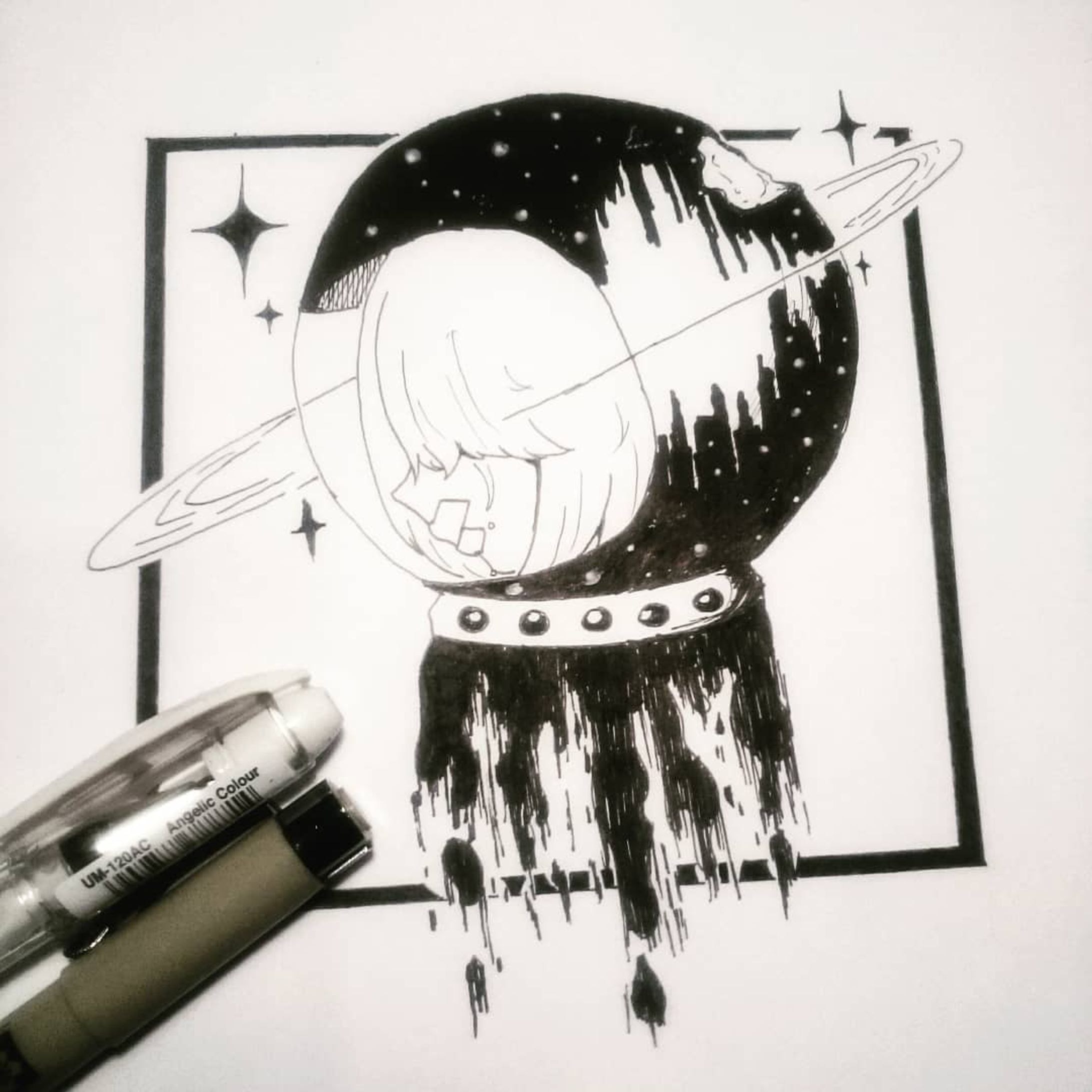 Unknown Planet .
.
.
#anime #manga #animedrawing #animeillustration #illustration #mangaart #aestheticart #pendrawing #penart #original #drawingpen #art #artistsoninstagram #black #animeartwork-1