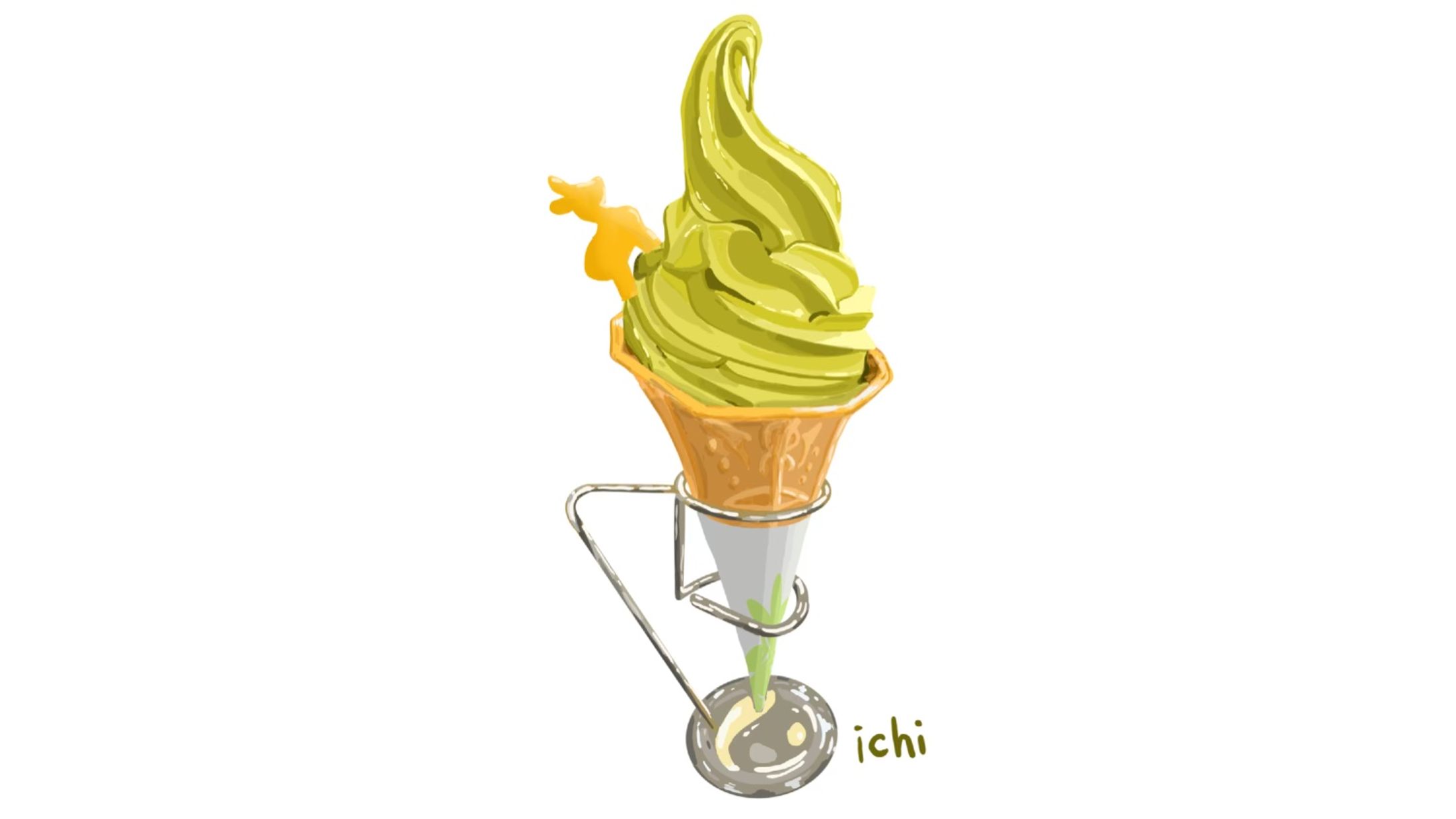 大和茶ソフトクリーム/Yamato tea soft serve ice cream-1