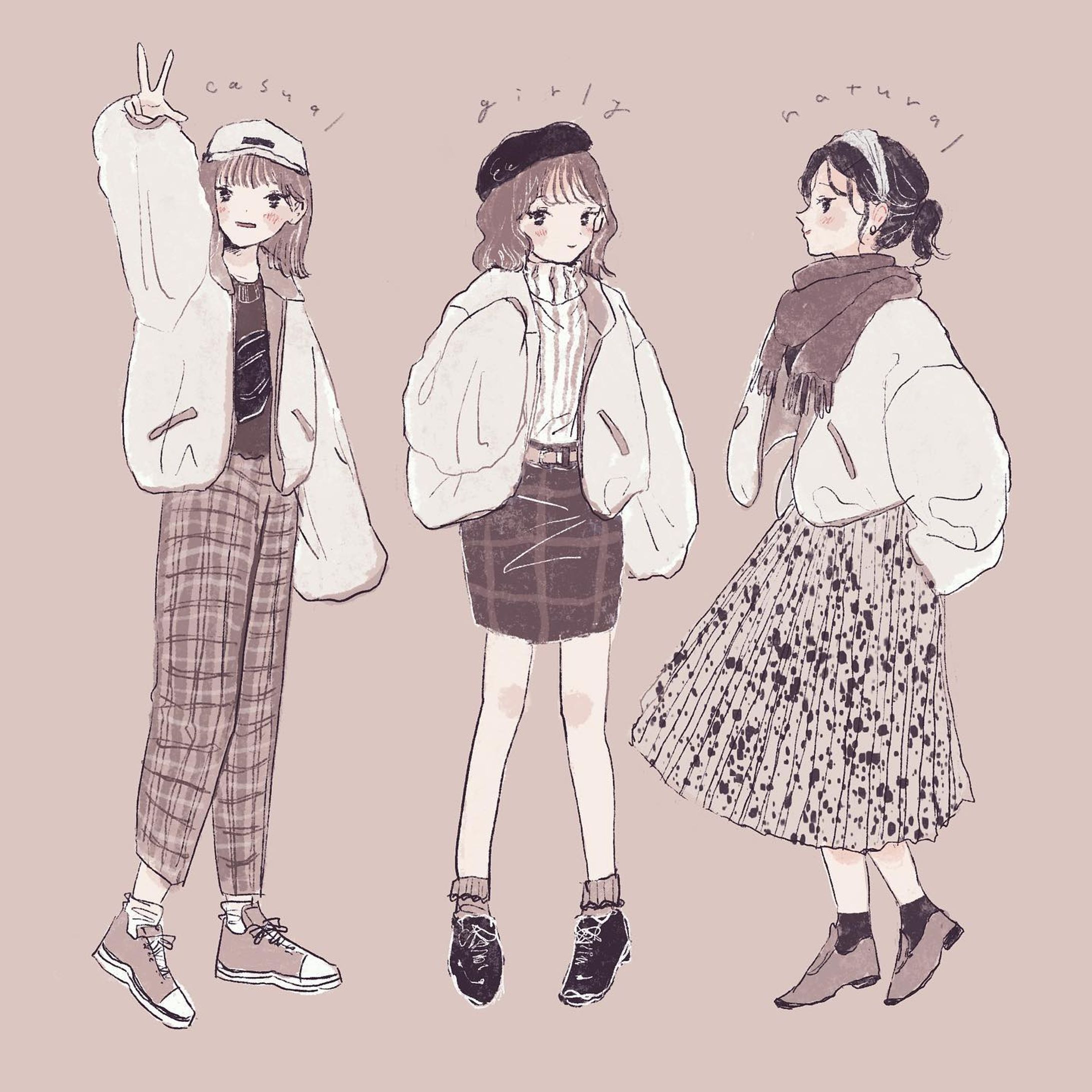 【自主制作】コーデイラスト-1