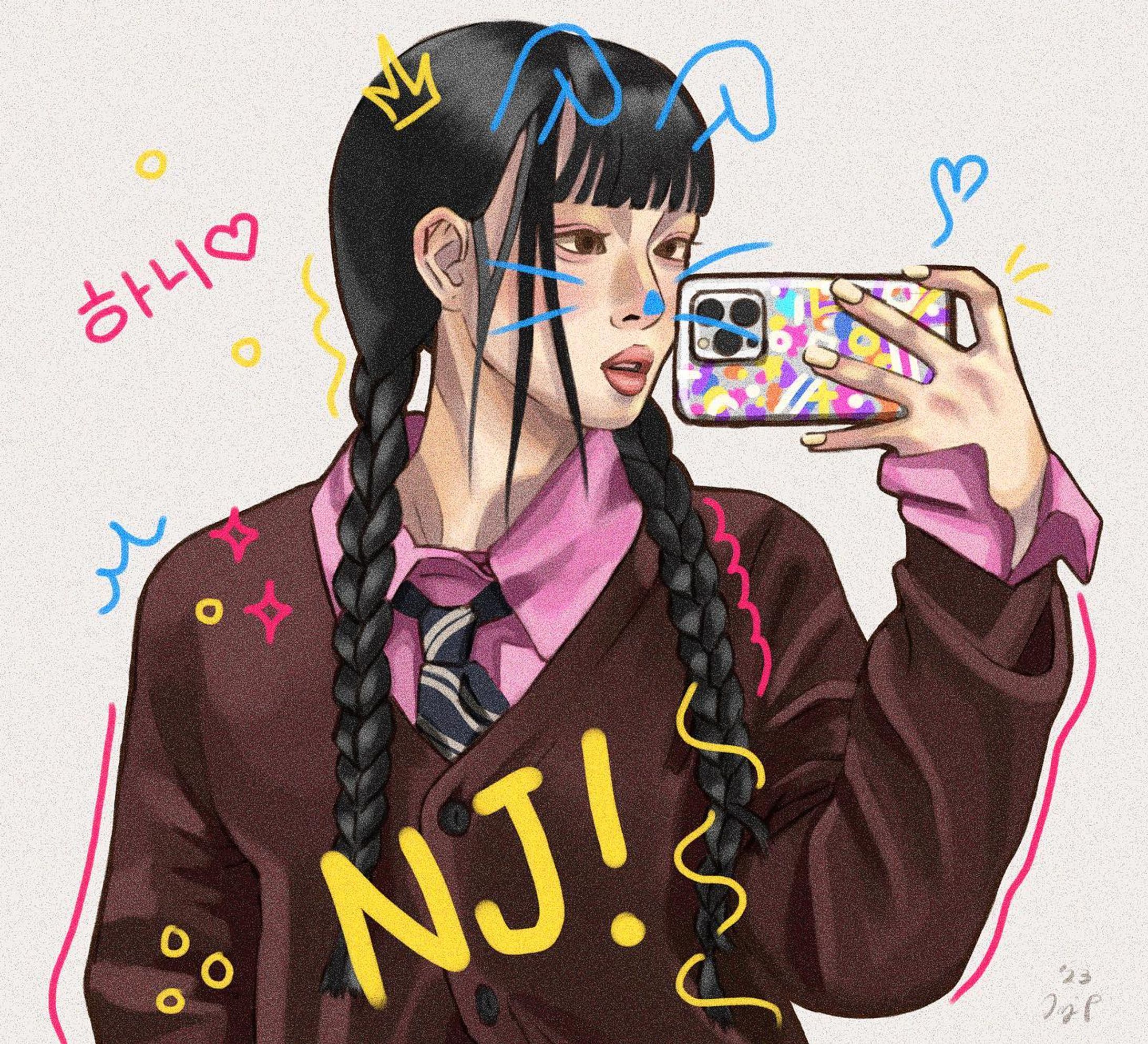 *taps mic* is this thing working? hi 😃 it’s been after a year since my last post of a drawing 🫠 but i’m back now w a hanni digital paint and i’m quite proud of this ☺️ i shall disappear again 🐰 peace ✌🏼 

-

#newjeans #newjeanshanni #hanni #kpop #fan #art #kpopfan #kpopfanart #fanart #artwork #illustration #drawing #digital #digitalart #procreate #bias #rapper #artph #korean #koreanpop #artist #filipinoartist-1