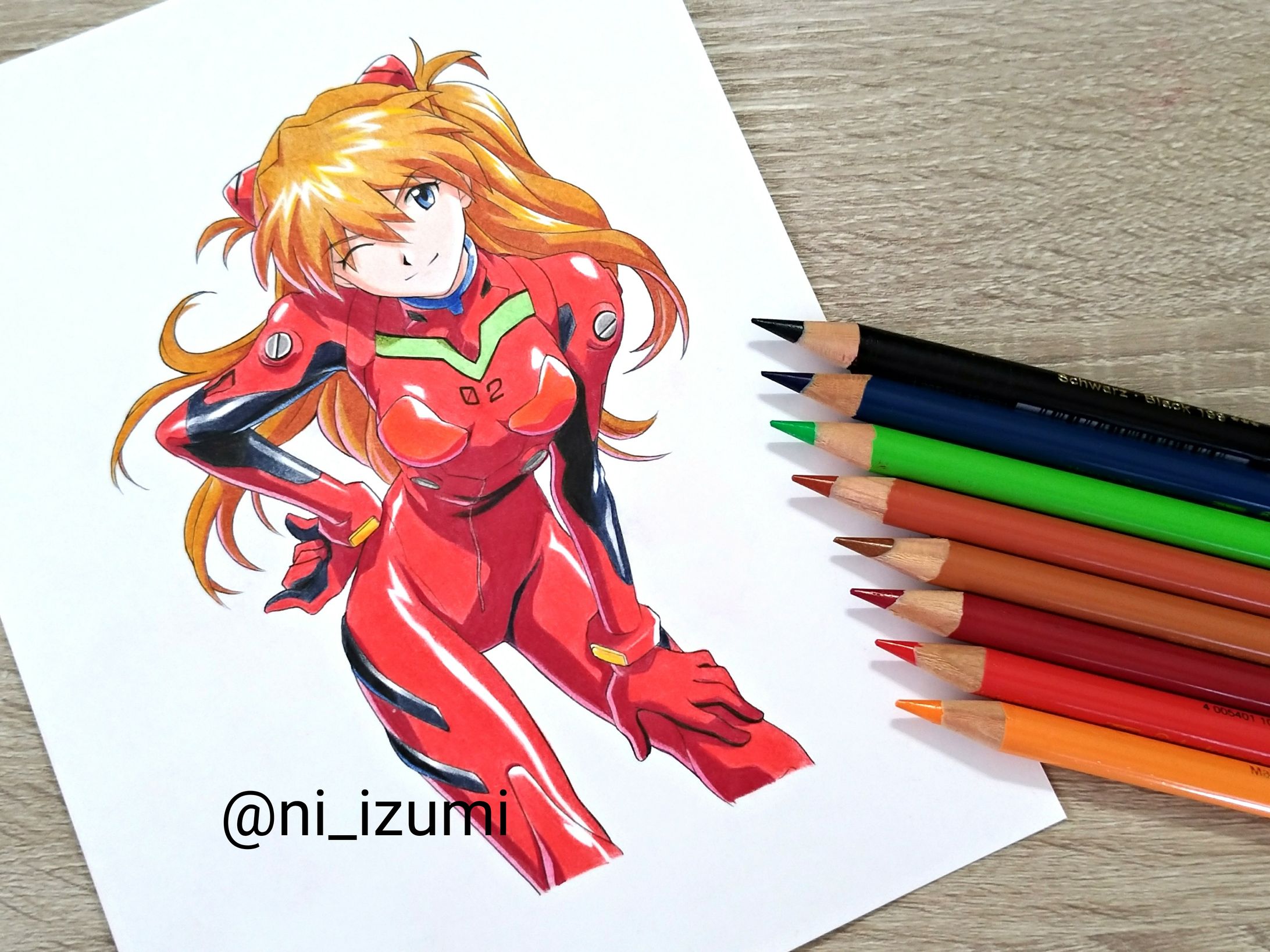 ファンアート　エヴァンゲリオンの模写　アスカ-1