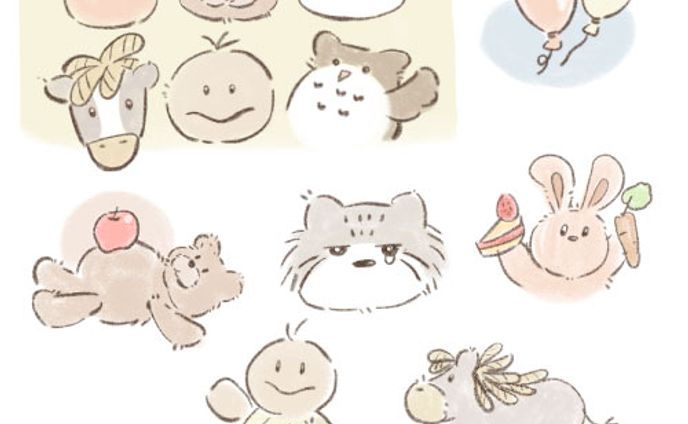 イラストテイスト_色鉛筆アニマル