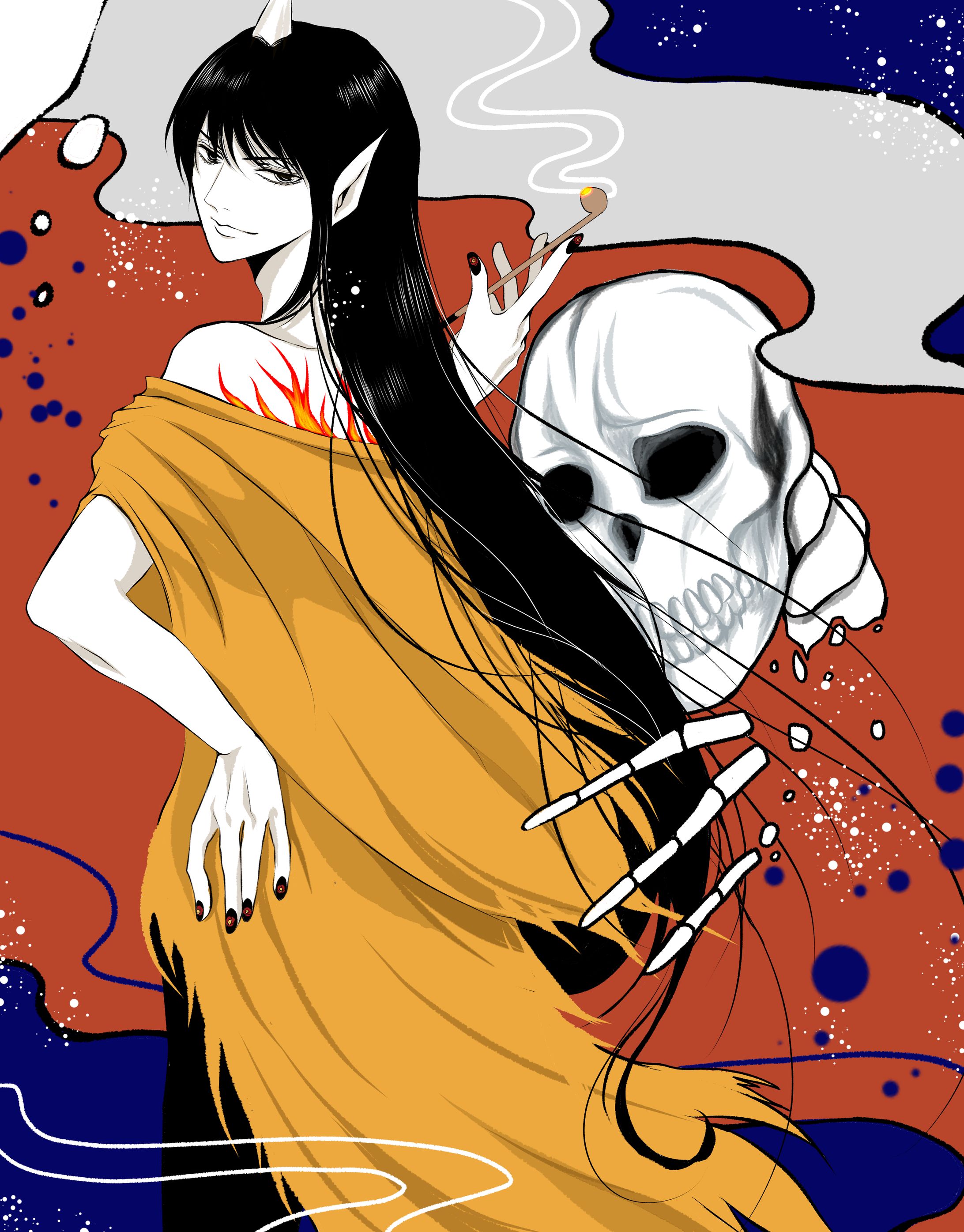 イラスト　髑髏の愛-1