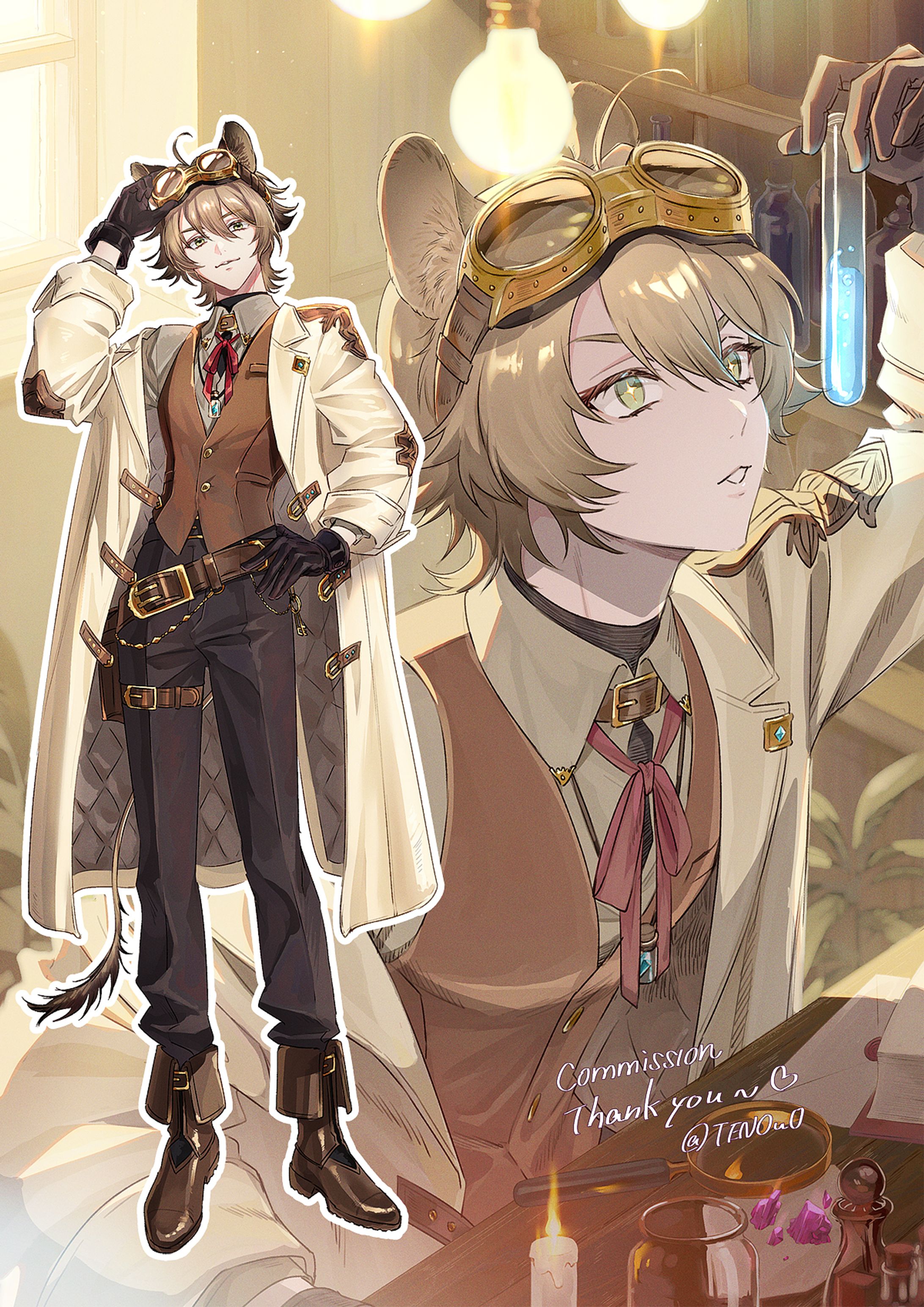 【Commisson】キャラデザ｜獣人錬金術師-1