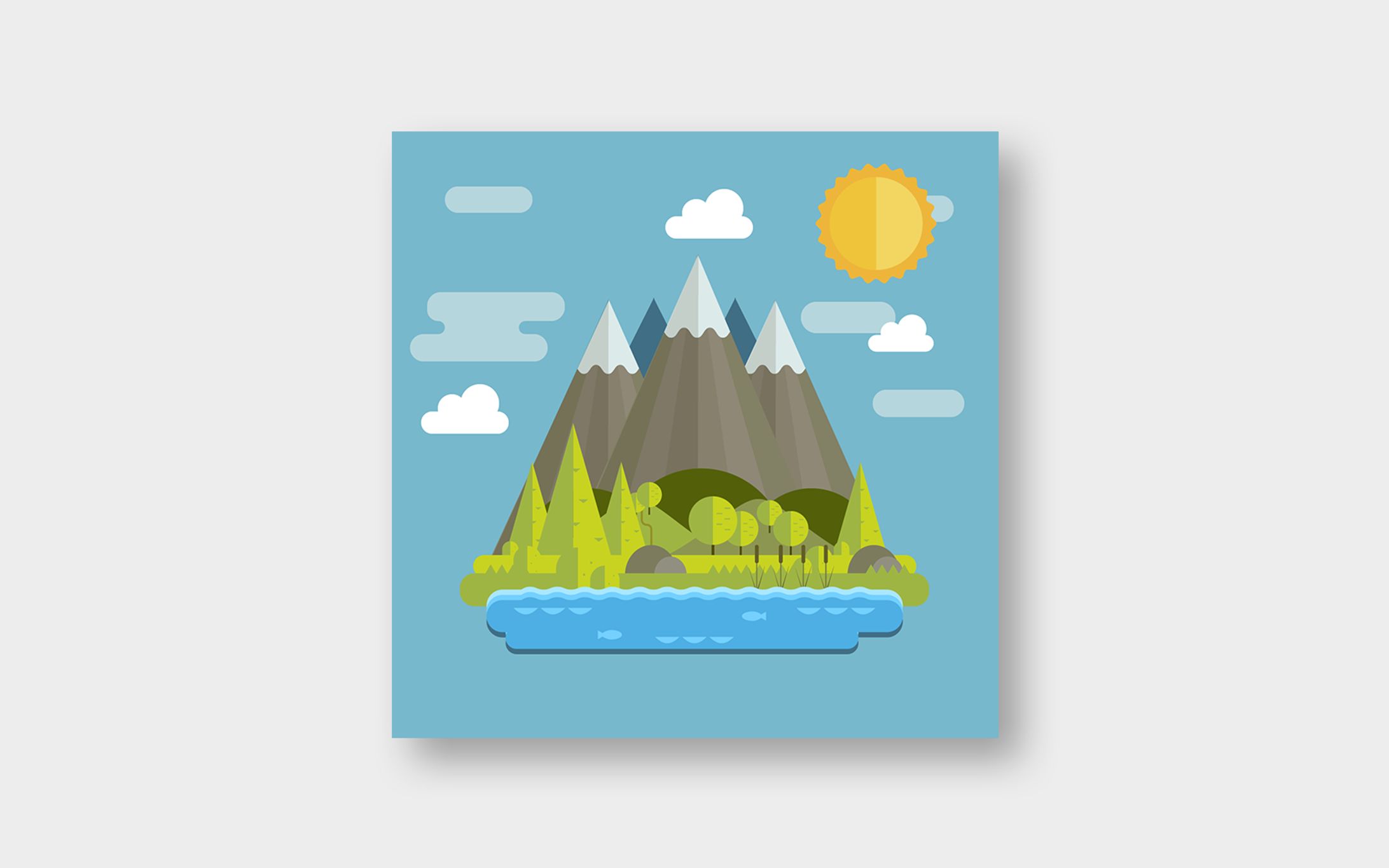 チュートリアル「How to Create a Mountain Landscape in Flat Style in Adobe Illustrator」-1