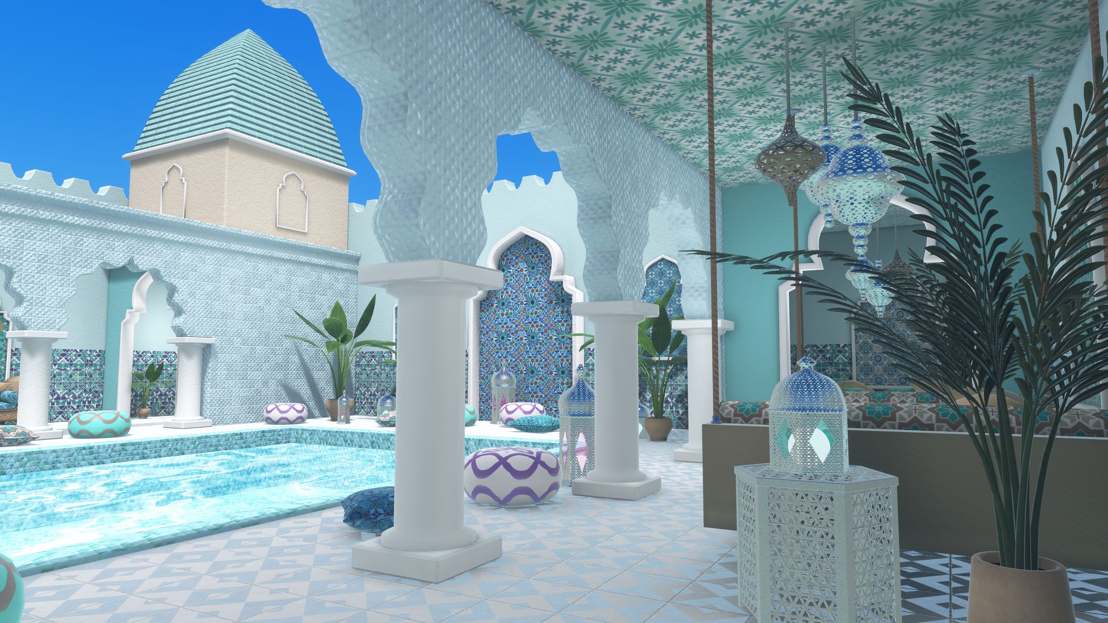【販売World】Moroccan Pool House-1