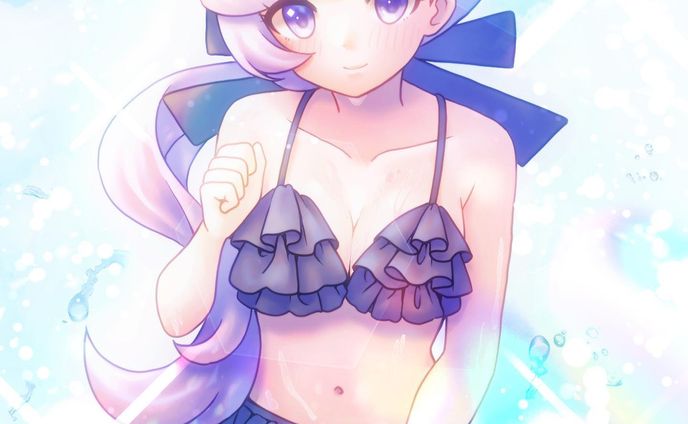 水着リラちゃん　#イラスト　#お絵かき　#お絵描き　#おえかき　#illustration #illust #女の子　#女の子イラスト　#デジタル　#デジタルイラスト　#デジタル絵 #ポケモン　#pokemon #ポケモンサンムーン　#リラ　#水着　#海の日