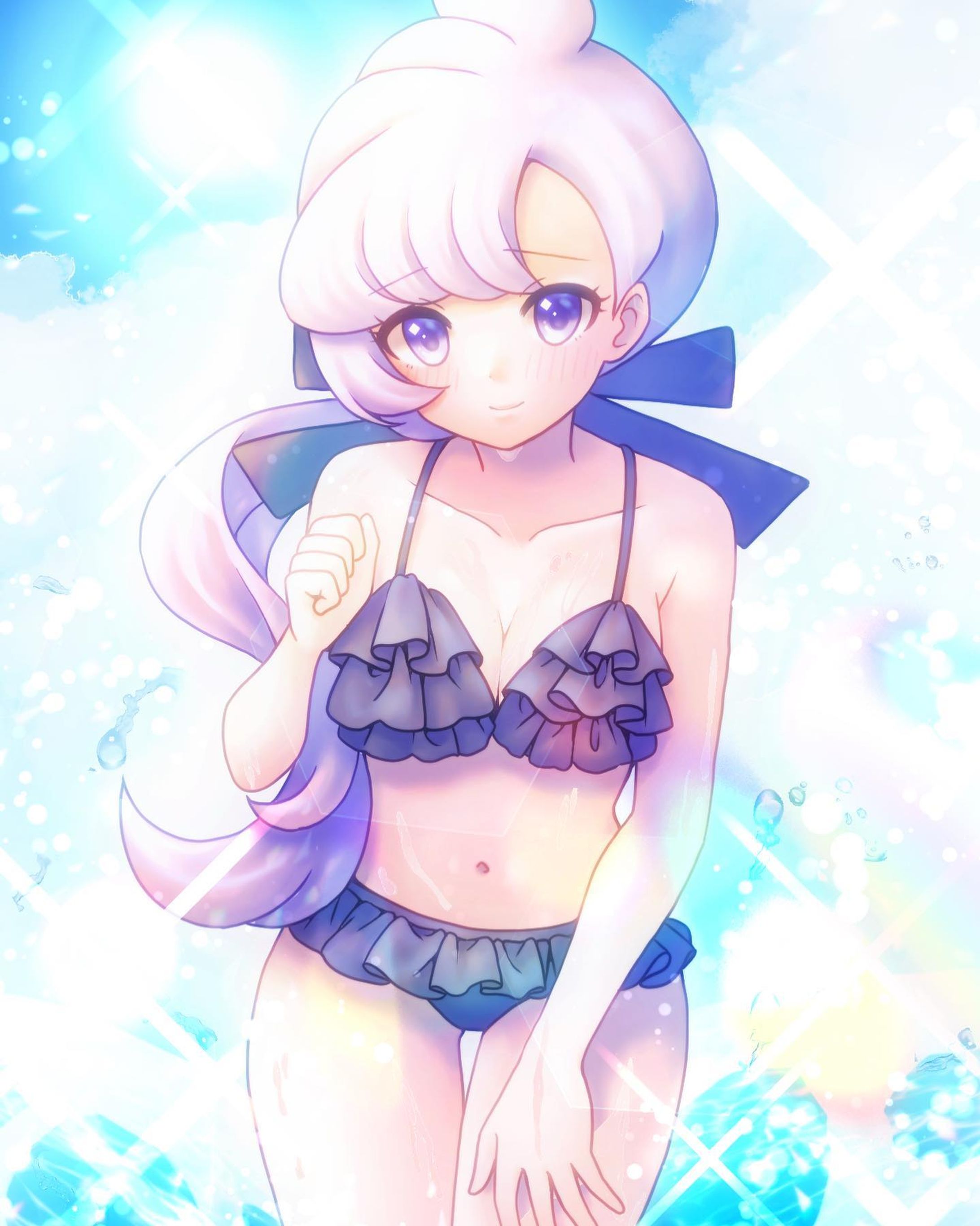 水着リラちゃん　#イラスト　#お絵かき　#お絵描き　#おえかき　#illustration #illust #女の子　#女の子イラスト　#デジタル　#デジタルイラスト　#デジタル絵 #ポケモン　#pokemon #ポケモンサンムーン　#リラ　#水着　#海の日-1