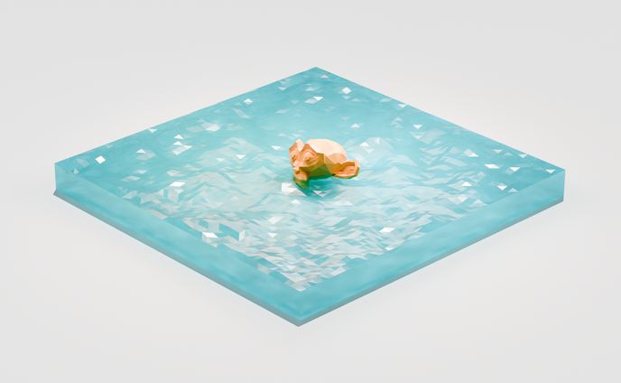 【3Dモデリング】ローポリゴンの水面