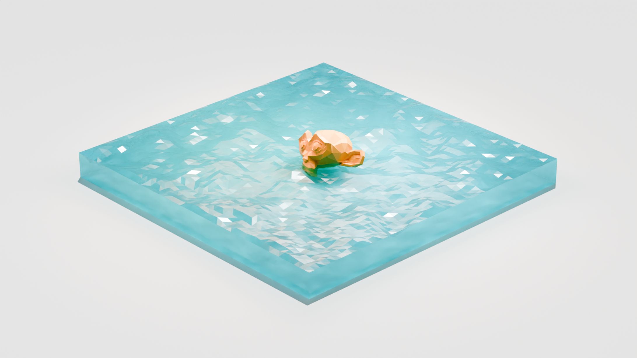 【3Dモデリング】ローポリゴンの水面-1