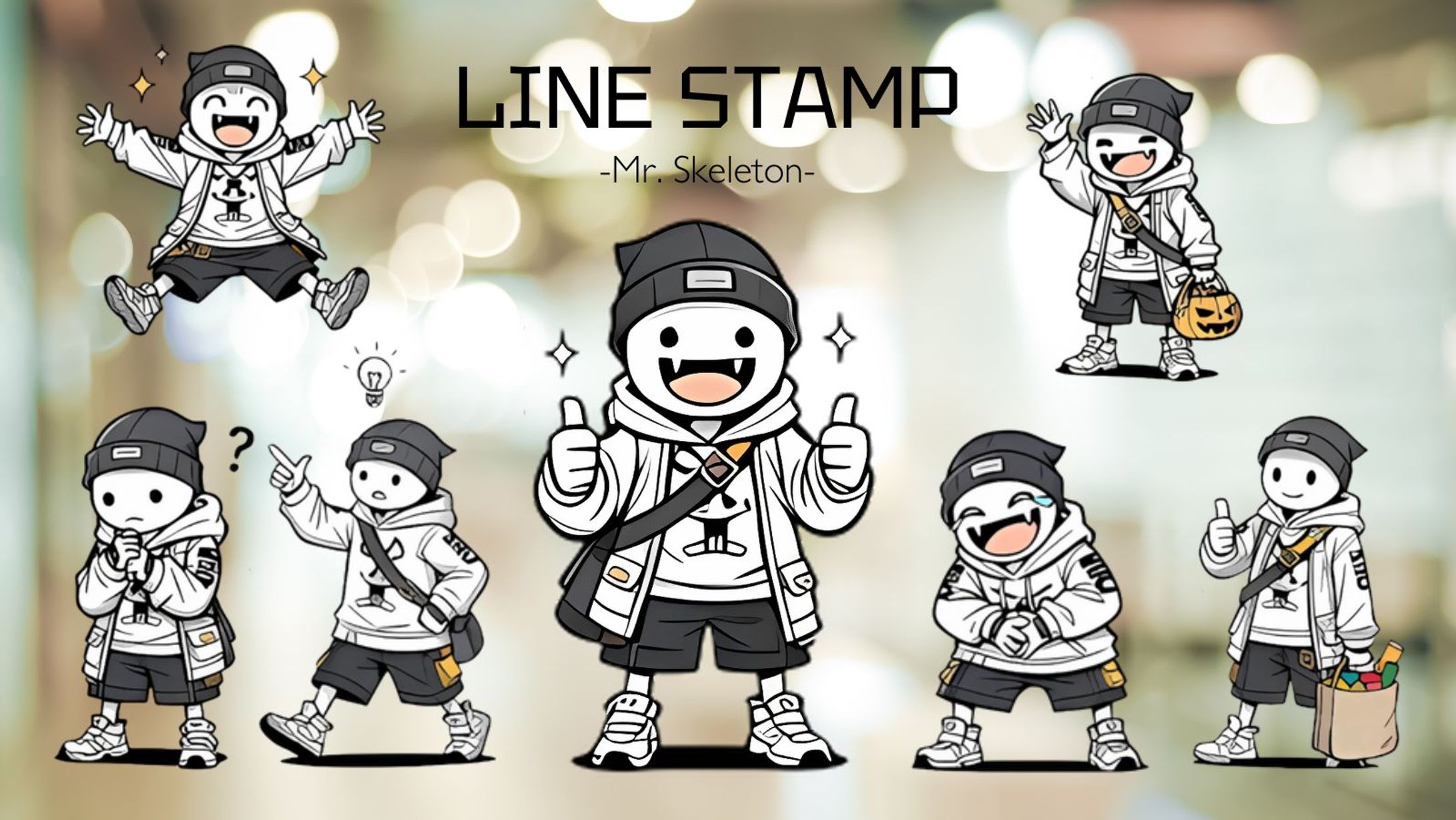 LINE STAMP（Mr.Skeleton)-1