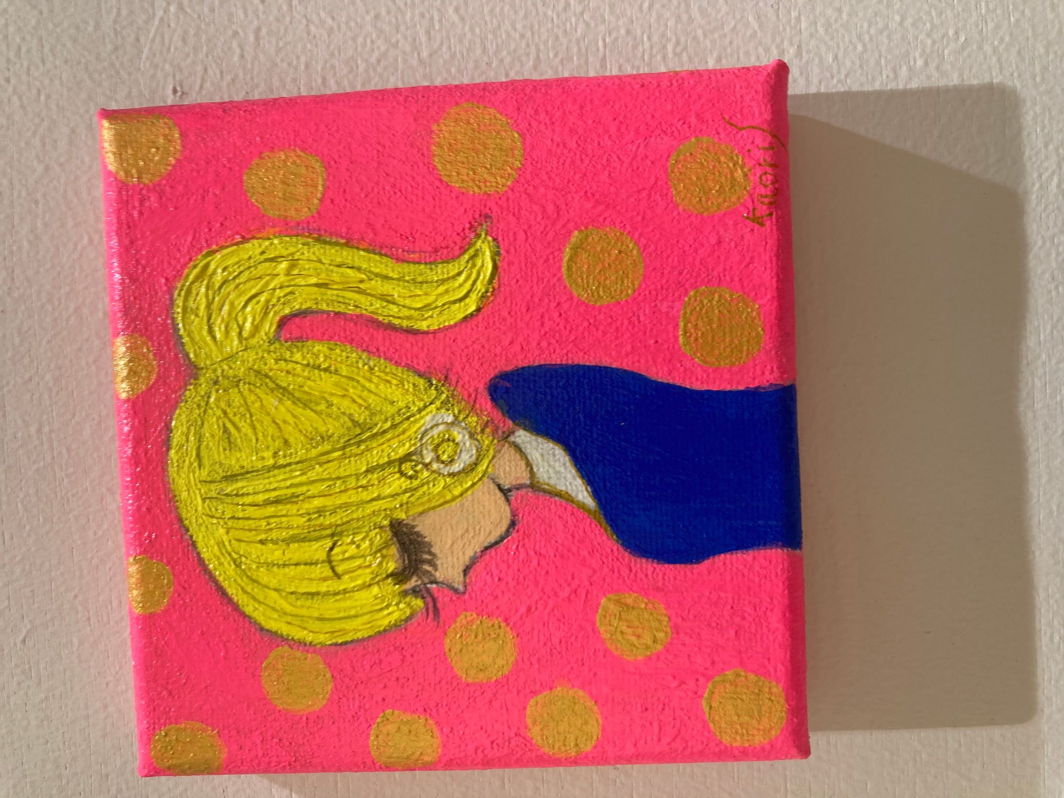 金髪のポニーテールの女の子　　10×10cm-1