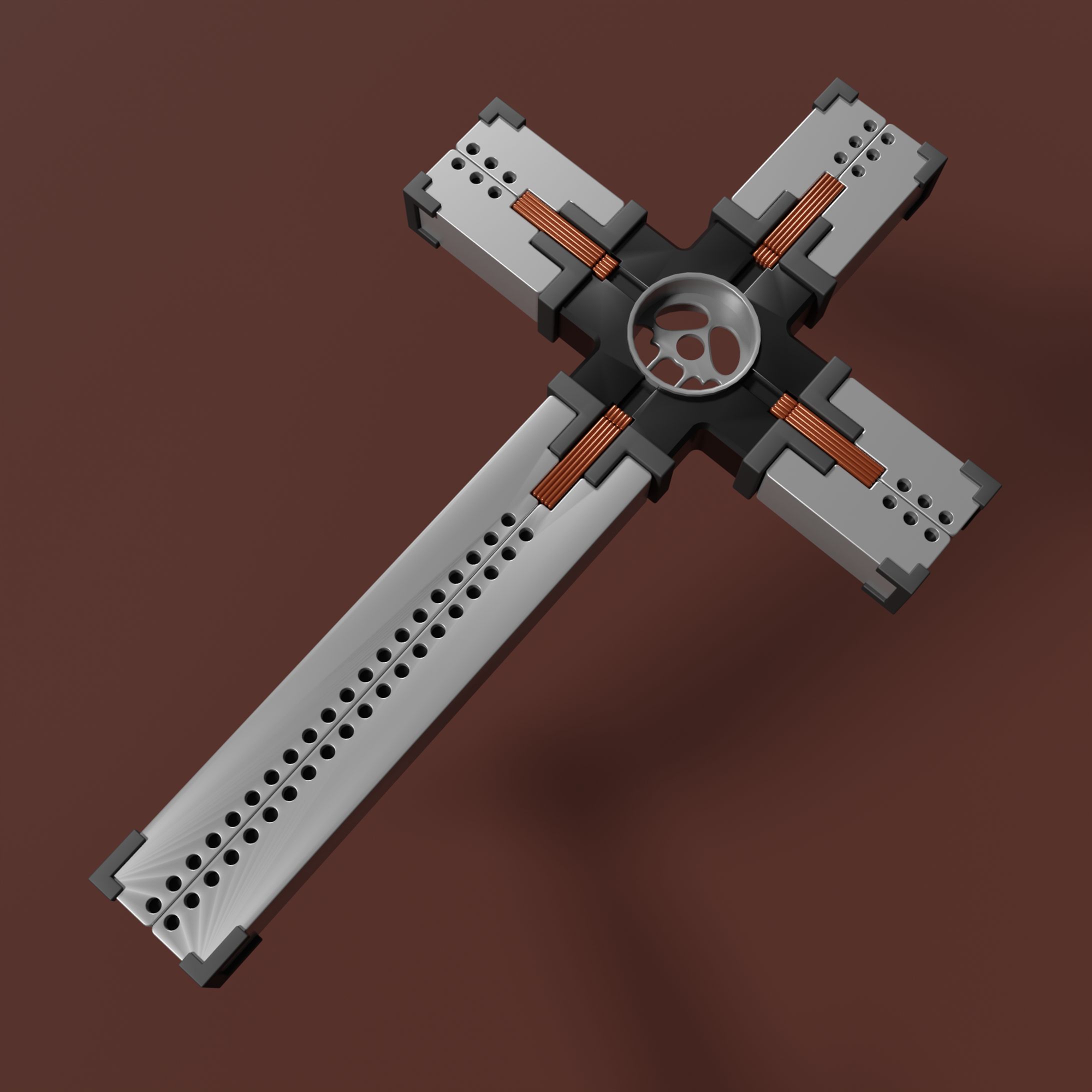 3DCG 十字架型の銃-1