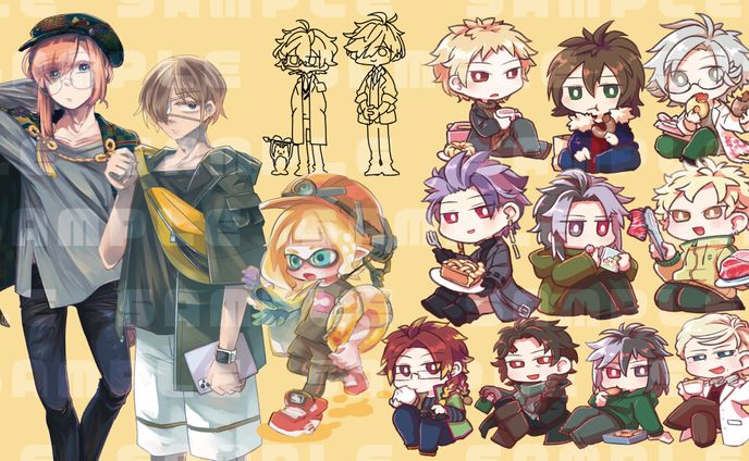 イラストサンプル（等身高め他）