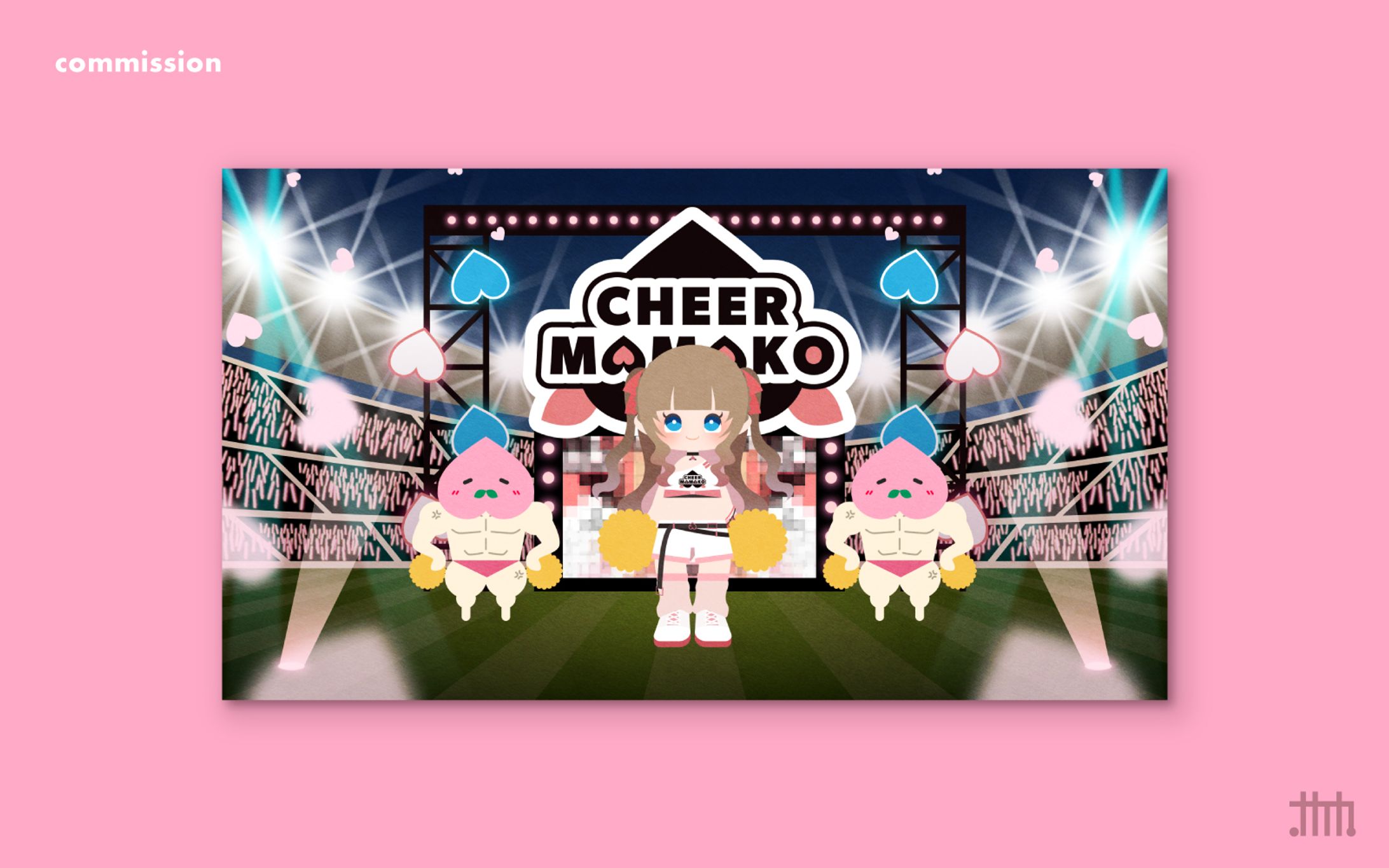 【skeb】Vtuber ちあももこ様 ステージイラスト-1