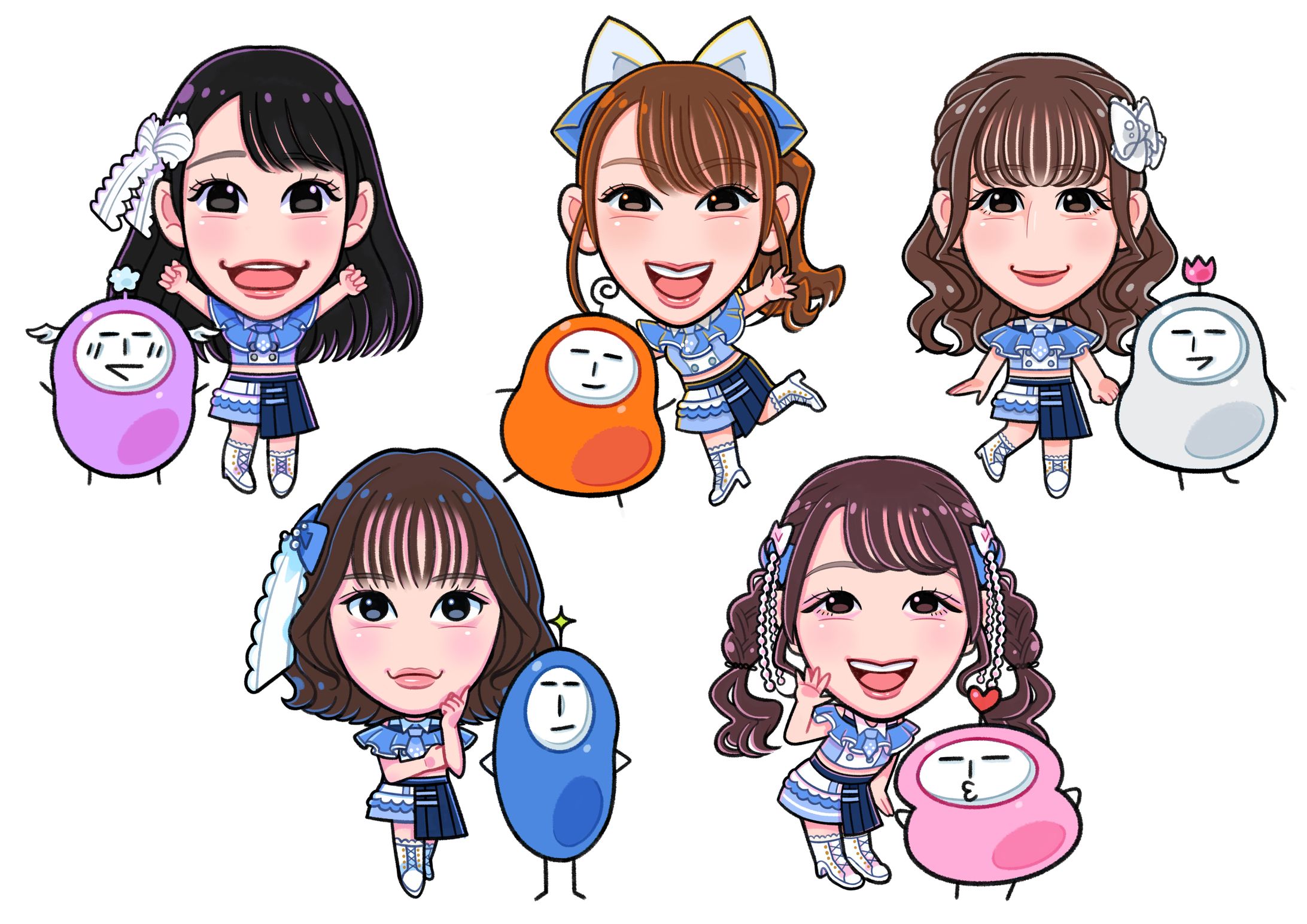 【コンペ】このアイドルはフィクションですキャラデザ作品-1