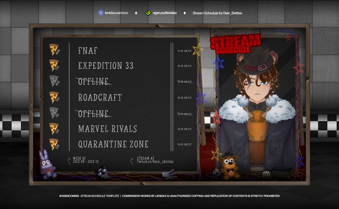 Stream Schedule - Rein Skittles