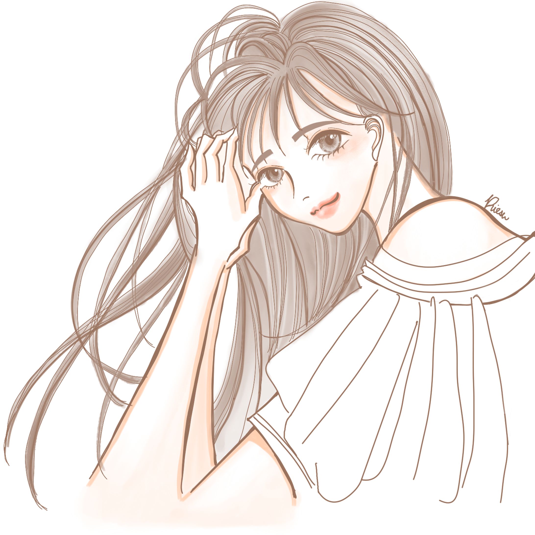 髪型に目がいくフェミニン女性-1