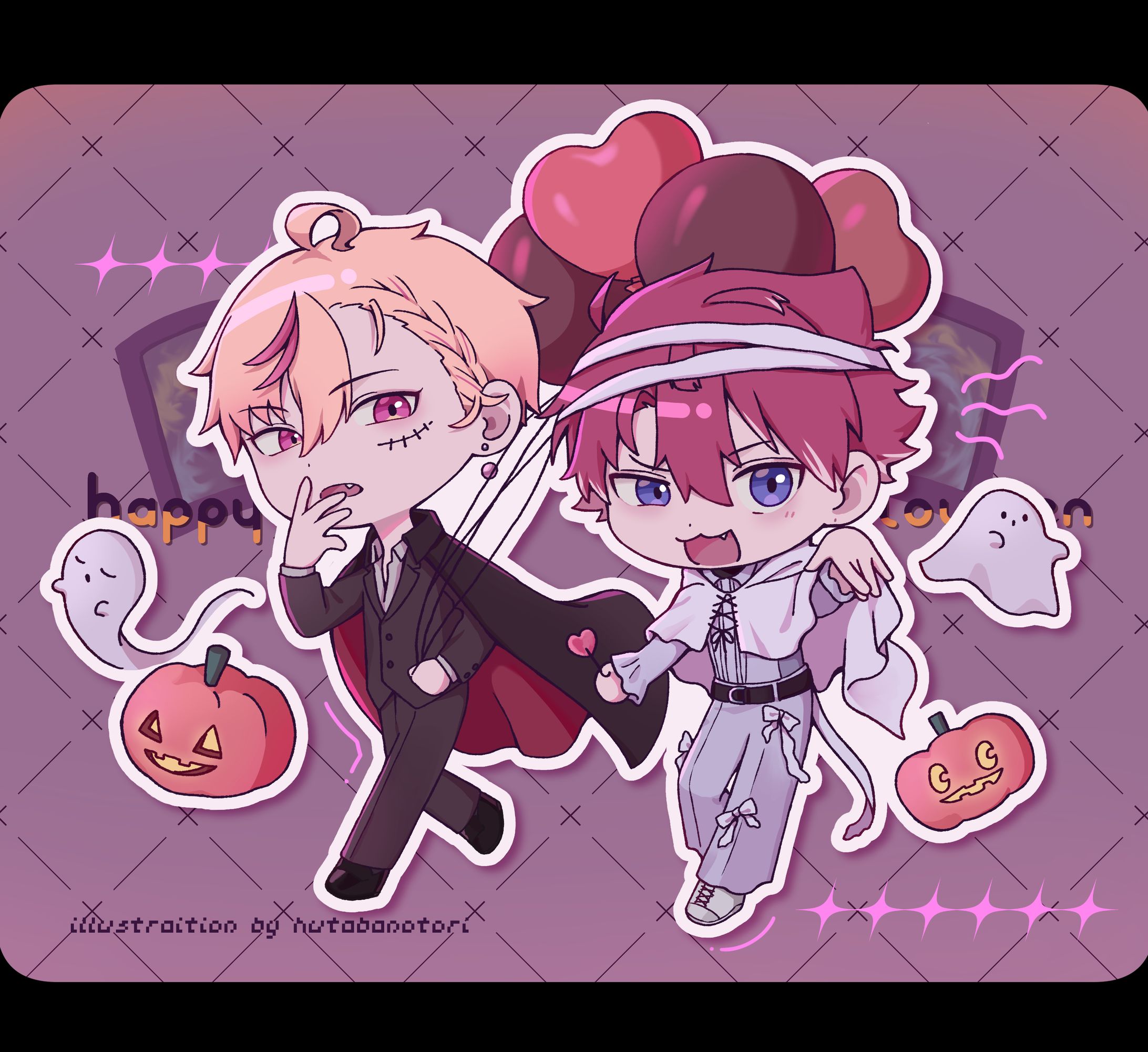 ヘリオとツルバミ　デフォルメ　ハロウィン 100-1