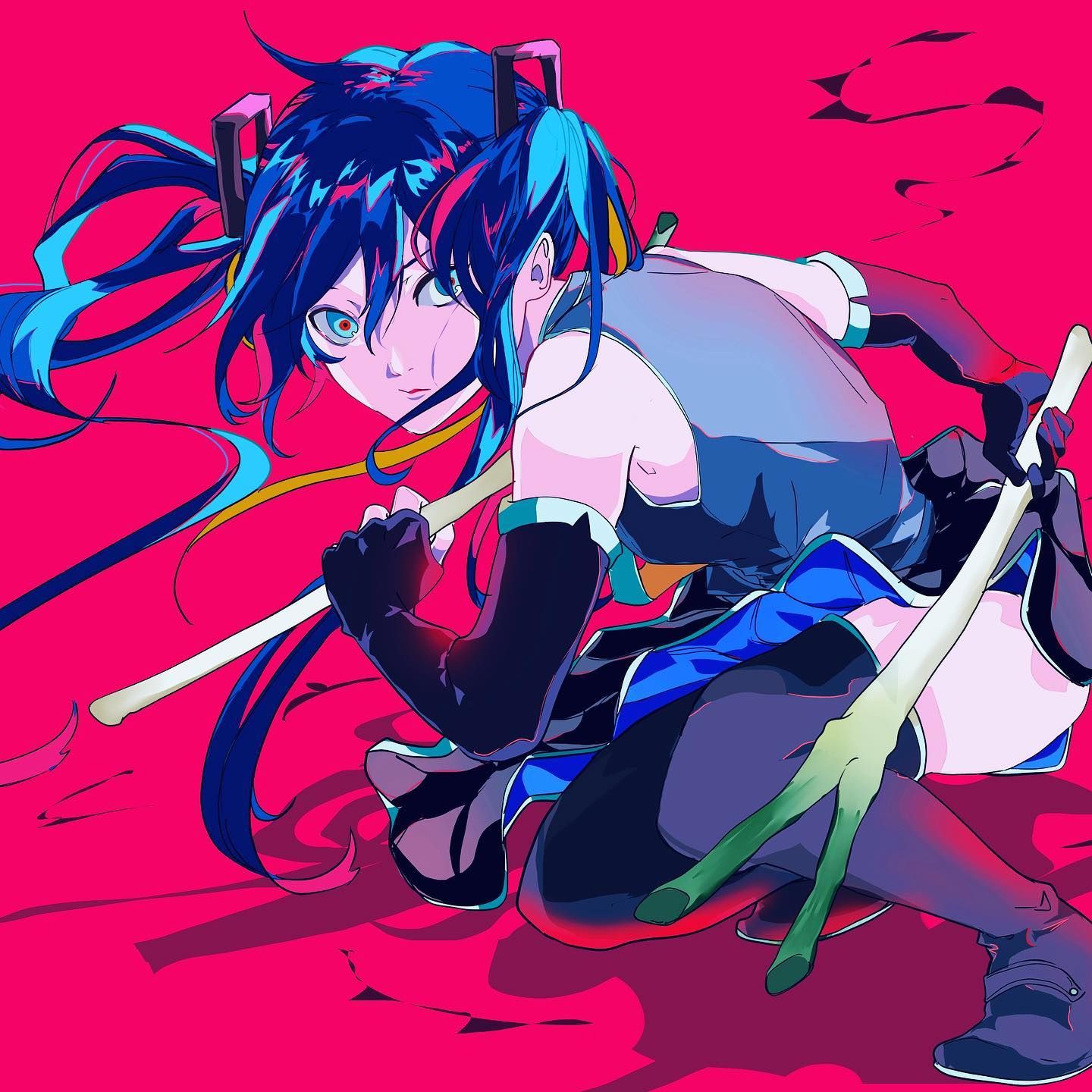 VOCALOID 初音ミク 角度で変わるアートイラスト作品