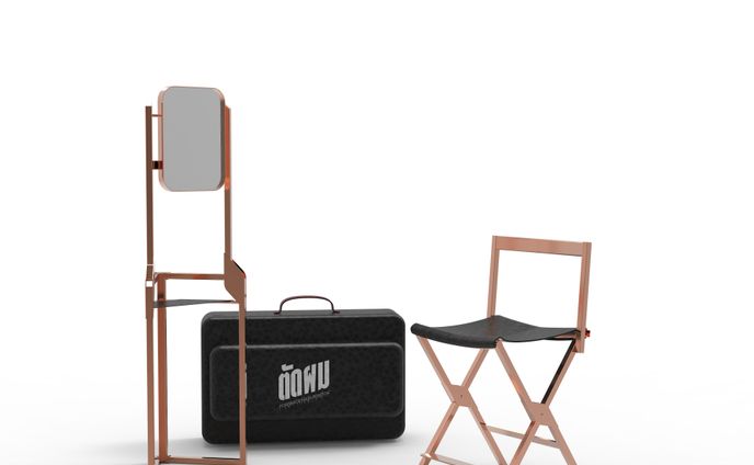 Portable furniture set for freelance hairdresser
