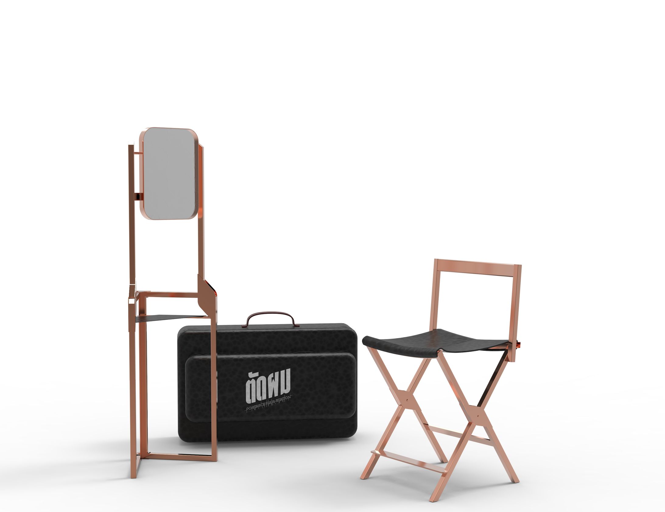 Portable furniture set for freelance hairdresser-1