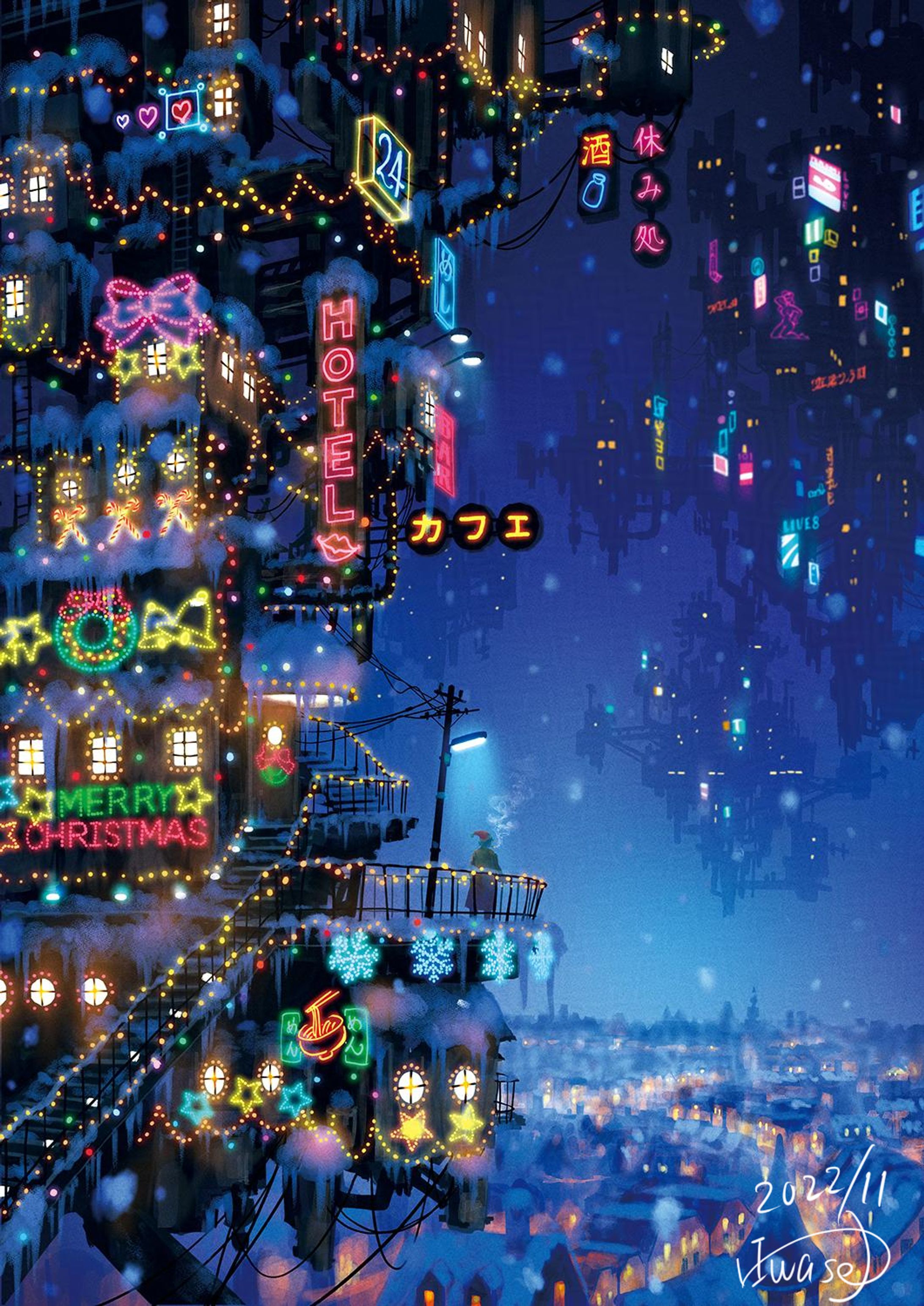 上空ネオン街のクリスマス-1