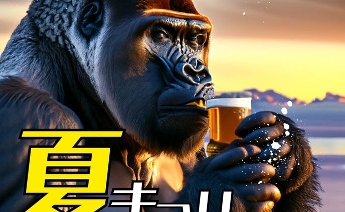 【SNSバナー】ビールとゴリラ