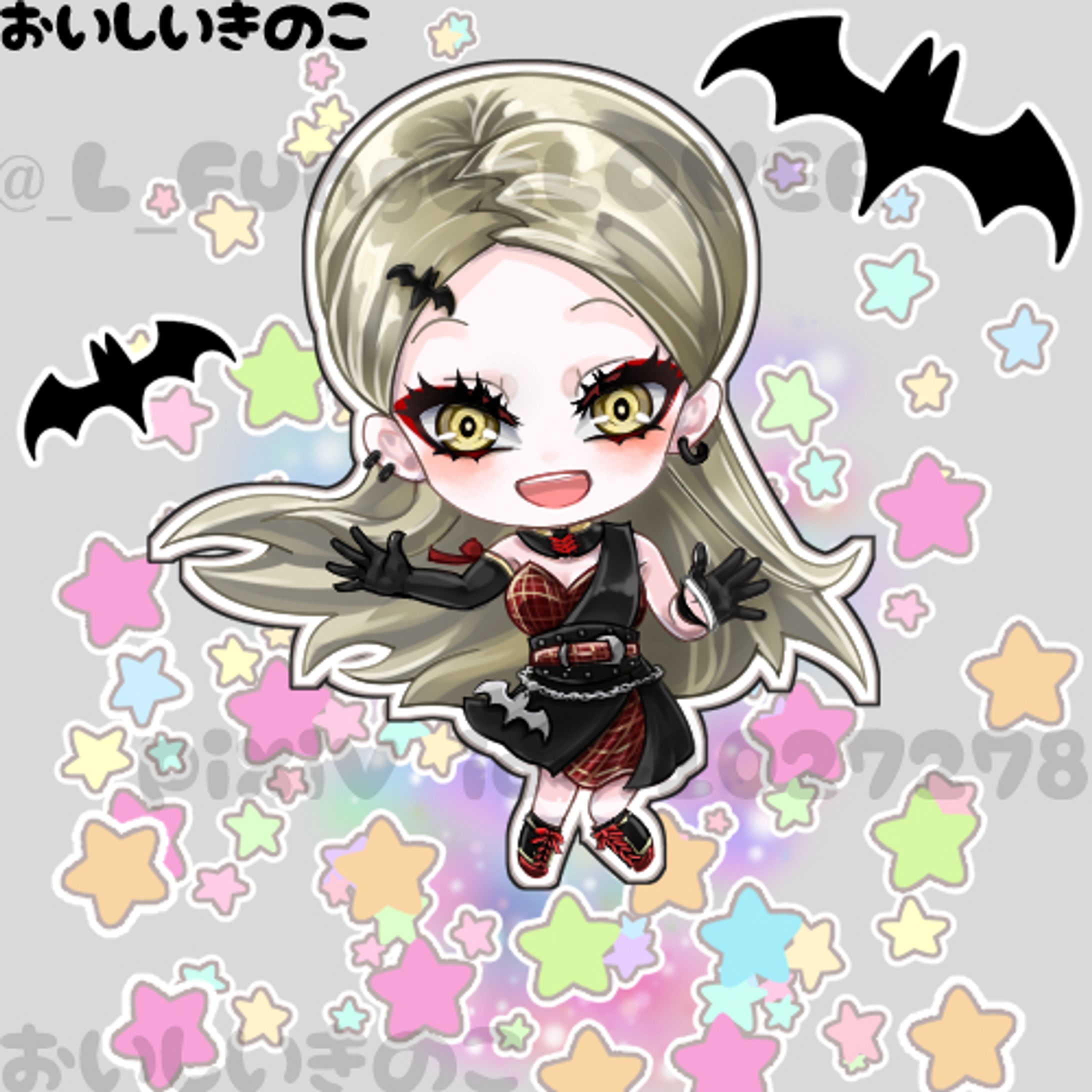 コミッション：フラワースタンド用ファンアート（九条林檎様）-1