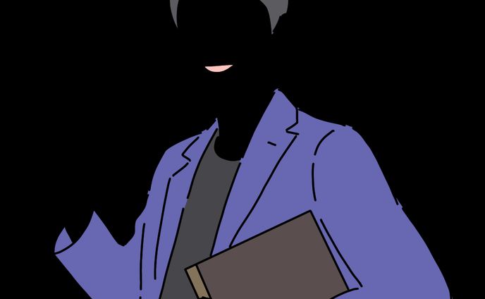 パソコンを持った男性