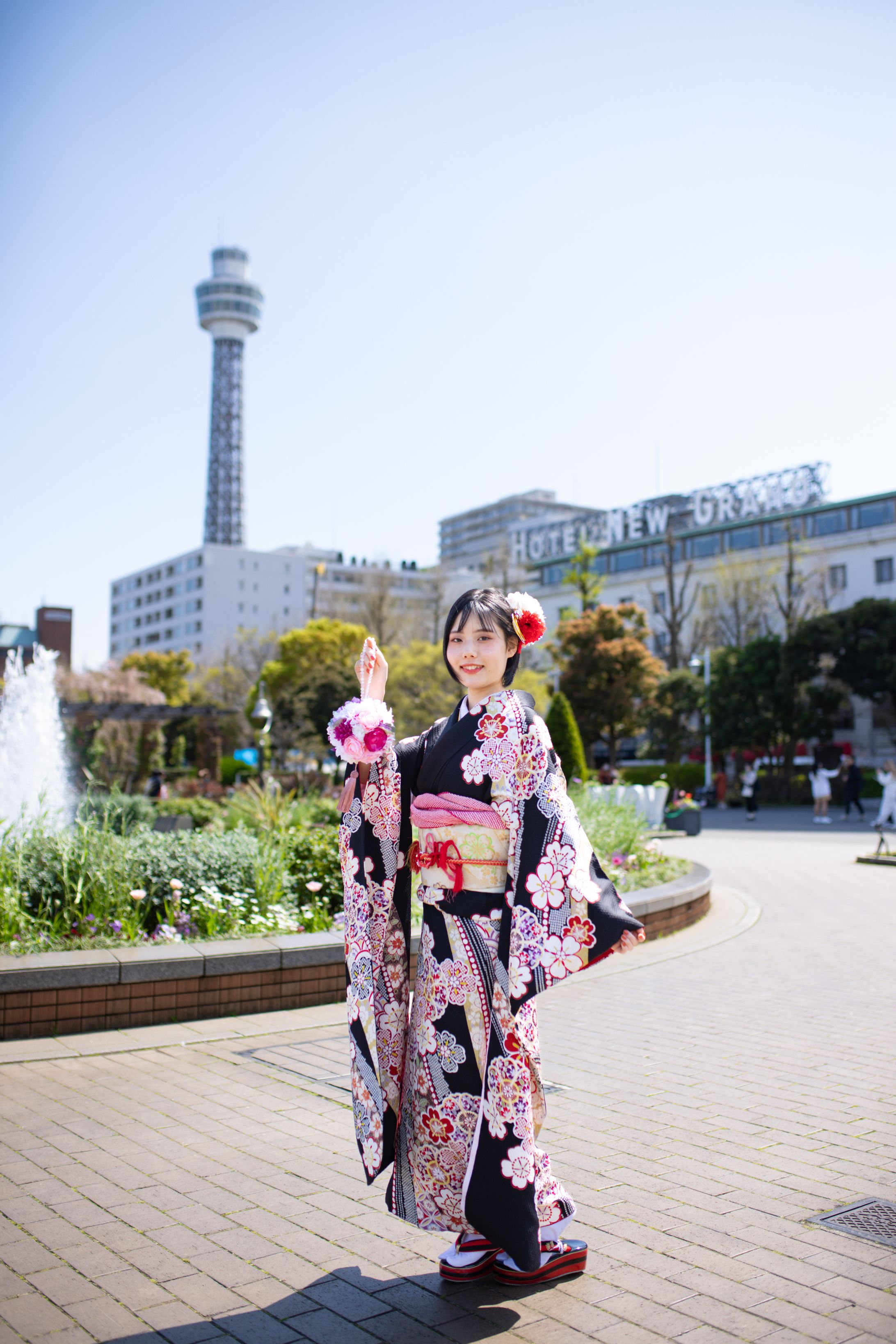 成人式撮影＠山下公園・氷川丸、桜緑道-1