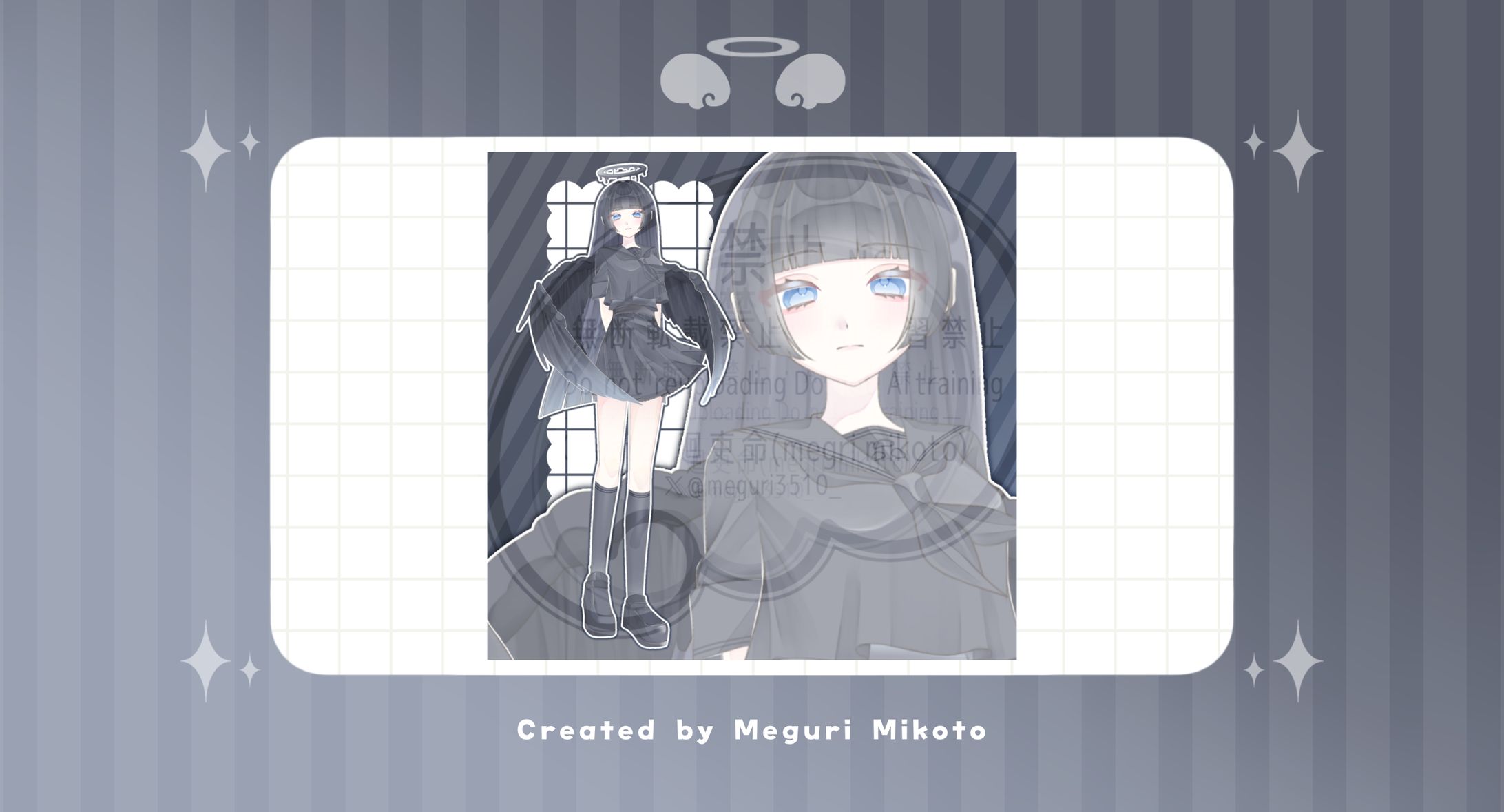 【創作】律(ﾘﾂ)ちゃん🪶🖤【立ち絵】-1