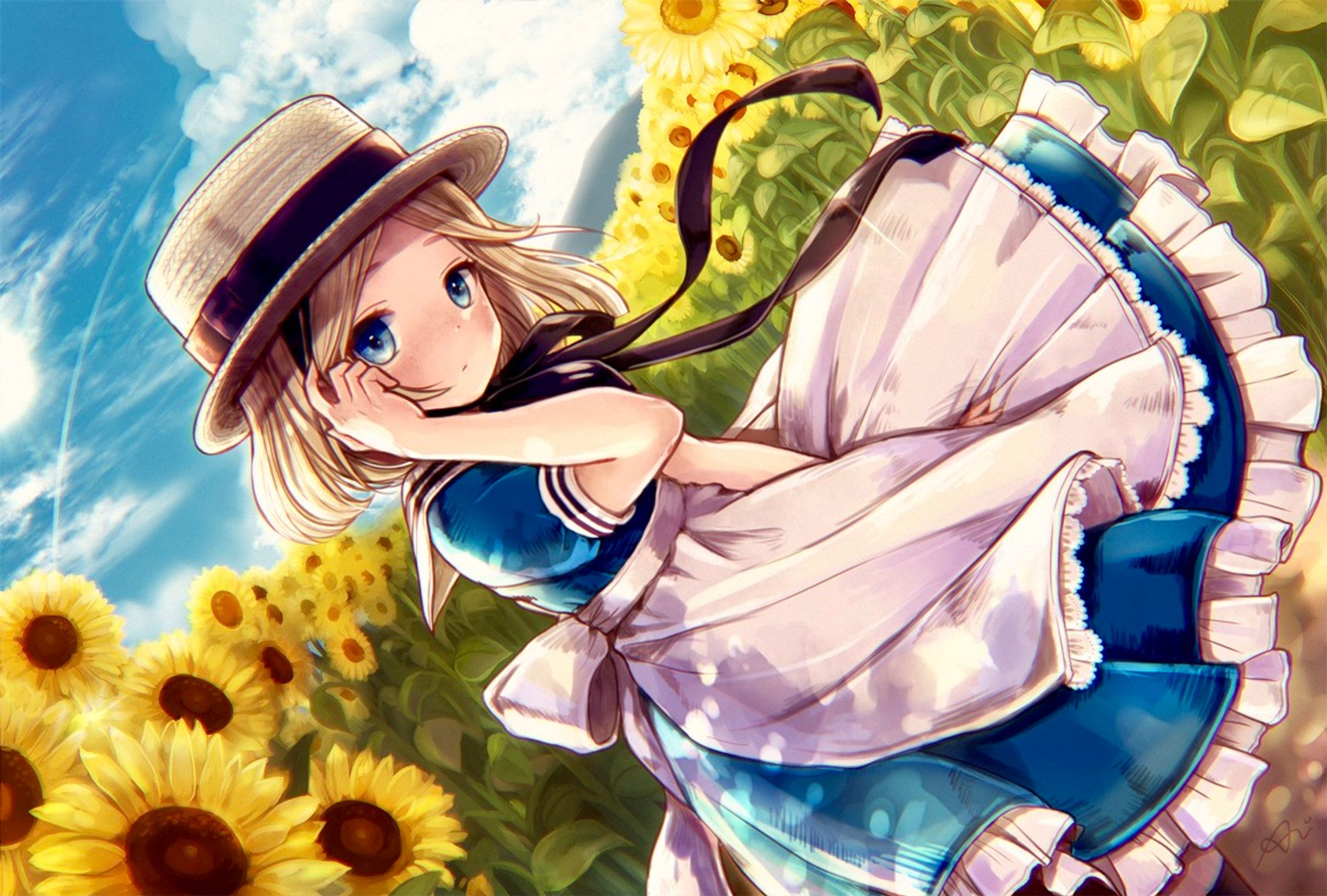 向日葵と夏の風-1