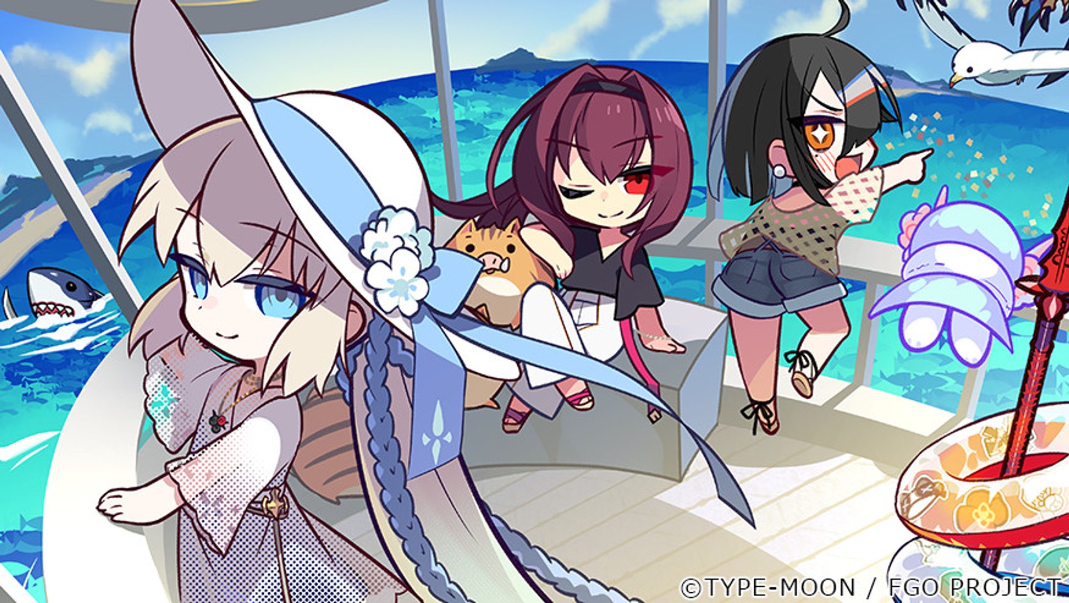 【FGO カルデア放送局 ライト版 ～水着イベント2025～】配信用イラスト-1