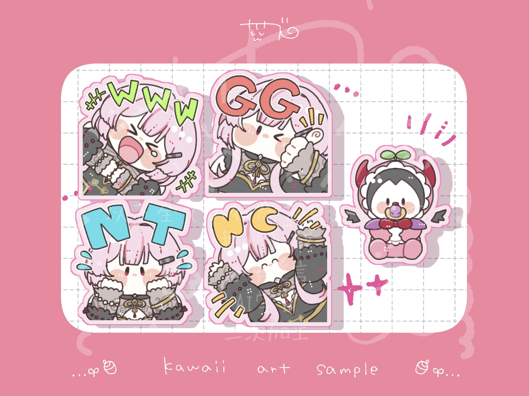 【ご依頼】スタンプ・バッチイラスト/えもぎ 燈花様-1