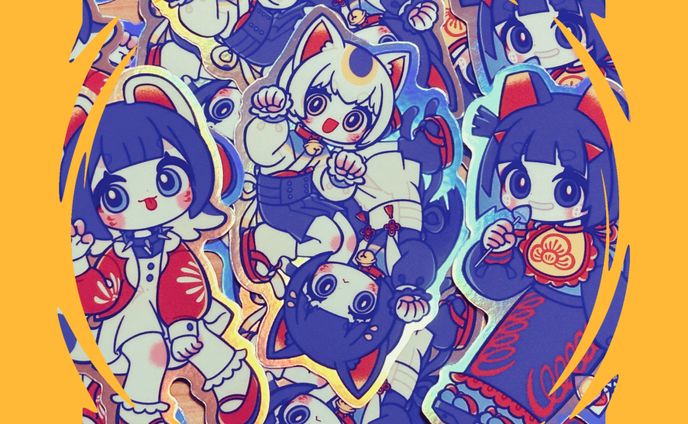 縁起置物擬人化ステッカー