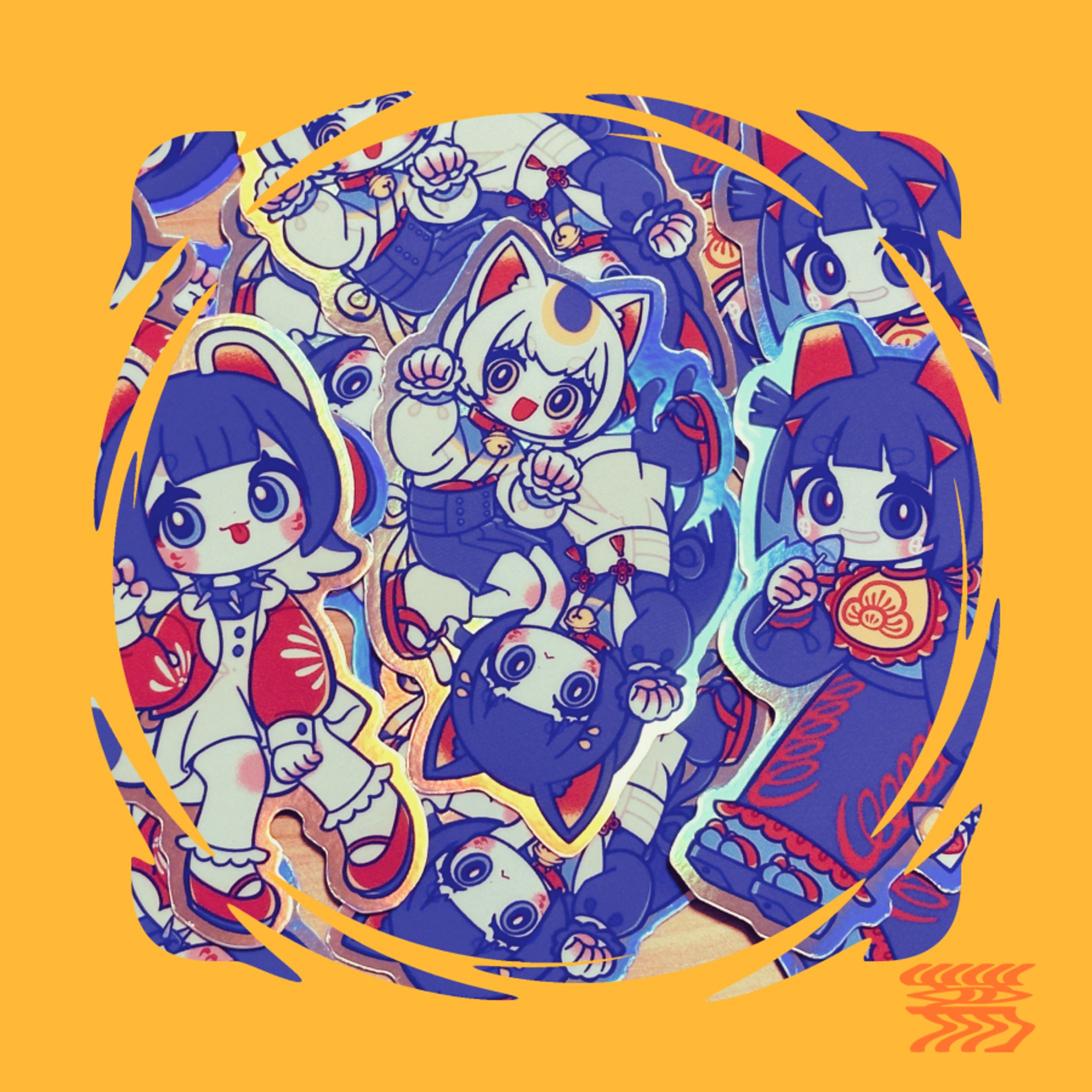 縁起置物擬人化ステッカー-1