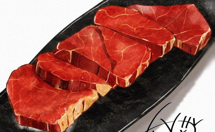 お肉🥩
製作時間2時間位。
脂身が難しい。
あとは自分のサイン悩み中の為バラバラ。
そろそろ統一させたい。
 #お肉  #飯テロ  #飯テロイラスト  #イラスト  #ご飯イラスト  #foodillustrations