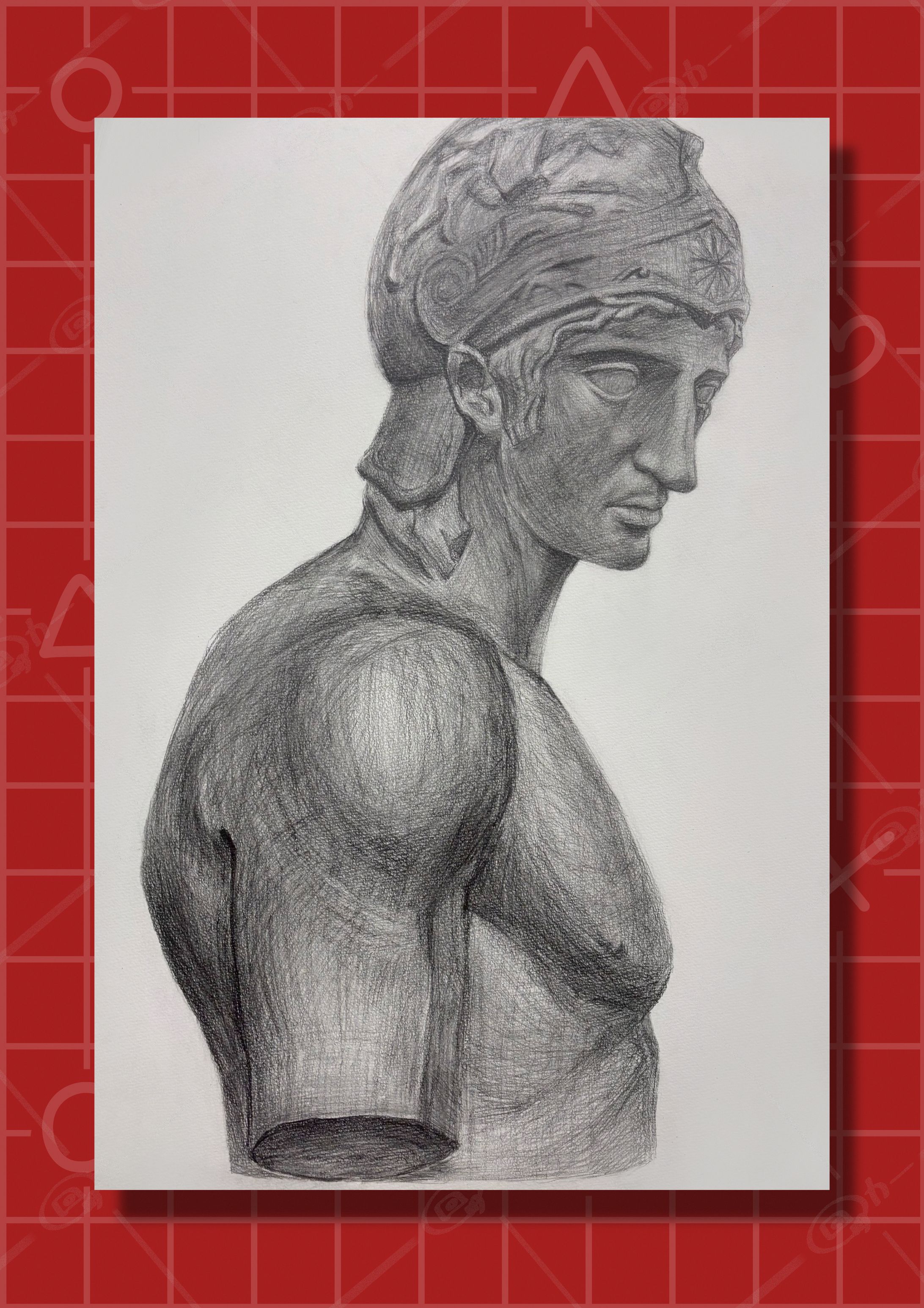 【デッサン】石膏像：マルス-1