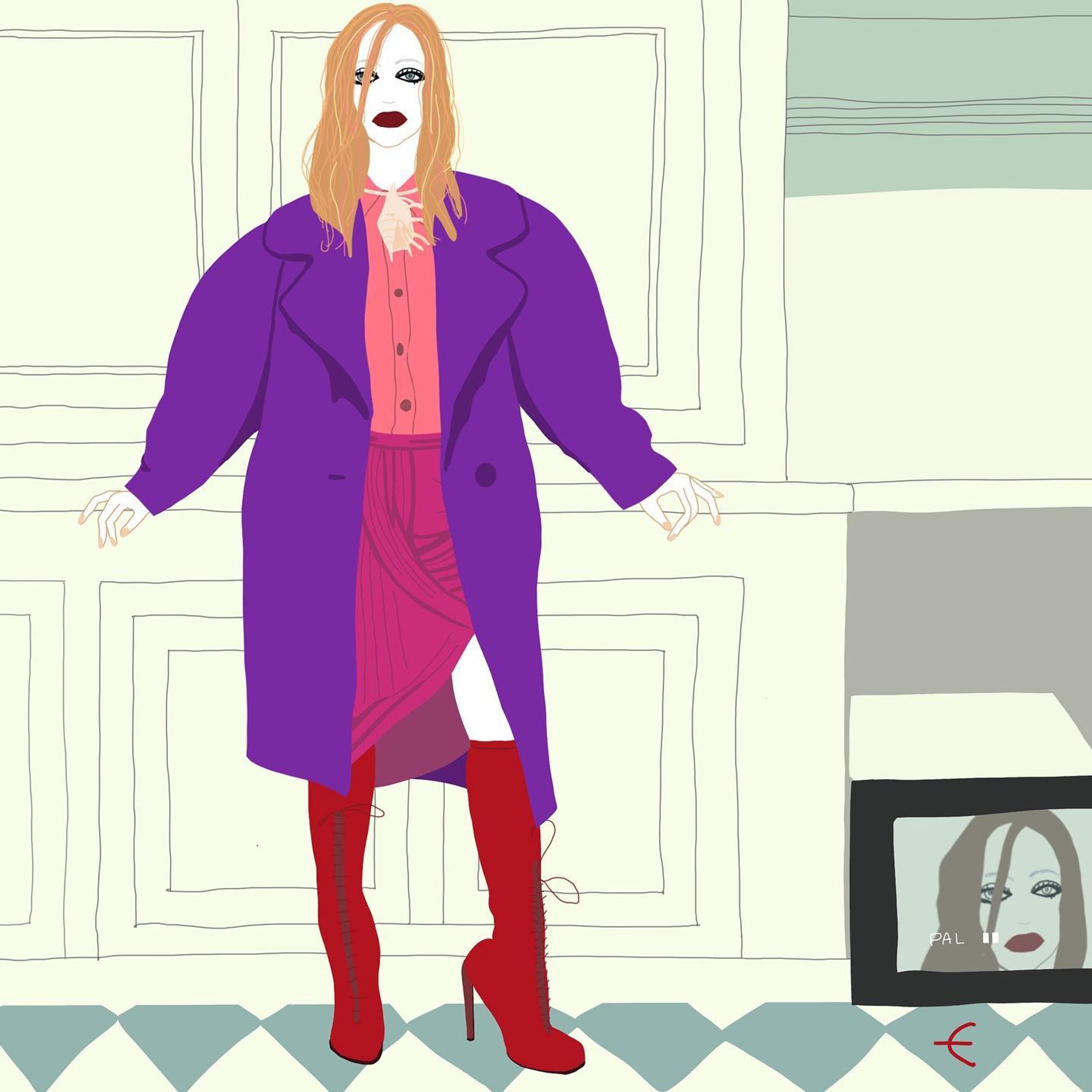 -
Dries Van Noten 
ドリス秋冬もかわよいな💜

#driesvannoten #dries #fashionillustration #purplecolor #coats #vogue #elle #dazed #redboots #pinkshirt #tomorrowland_jp #22aw #antwerp #秋冬コーデ #ドリスヴァンノッテン #ドリス #アントワープ #秋冬新作 #コート #オーバーコート #ブラウスコーデ #ブーツ #ブーツコーデ #パープル #ファッションイラストレーター #ファッション誌 #モード #ビッグシルエット#リップ #イラストデザイン-1