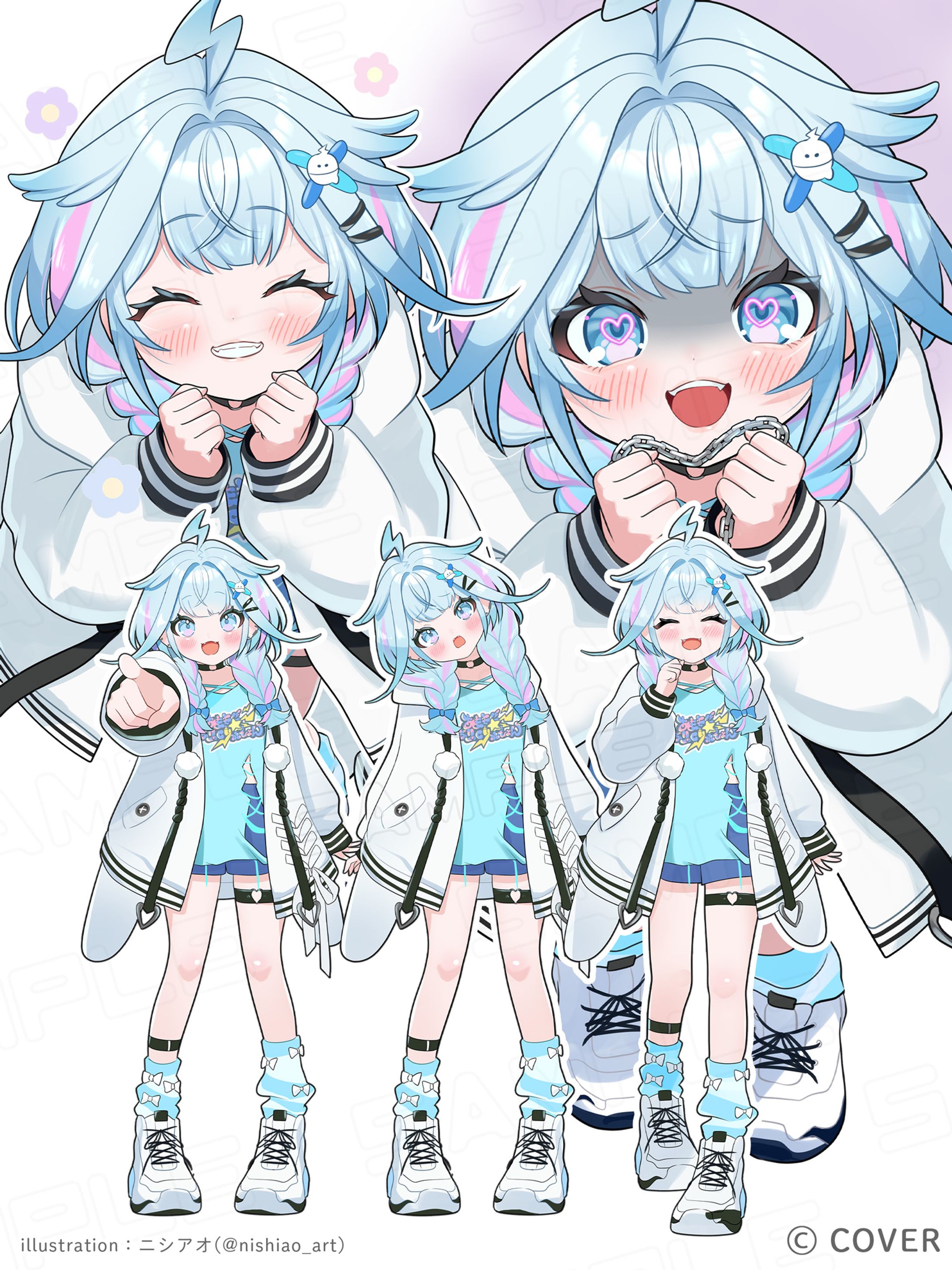 ホロライブDev_is『水宮枢』short動画イラスト・アニメーション「【手書き】だるまさんが転んだ」-1