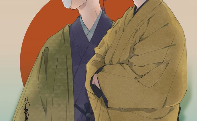 #illustration #drawing #能面 #和風 #着物 #kimono #イラスト #illust
