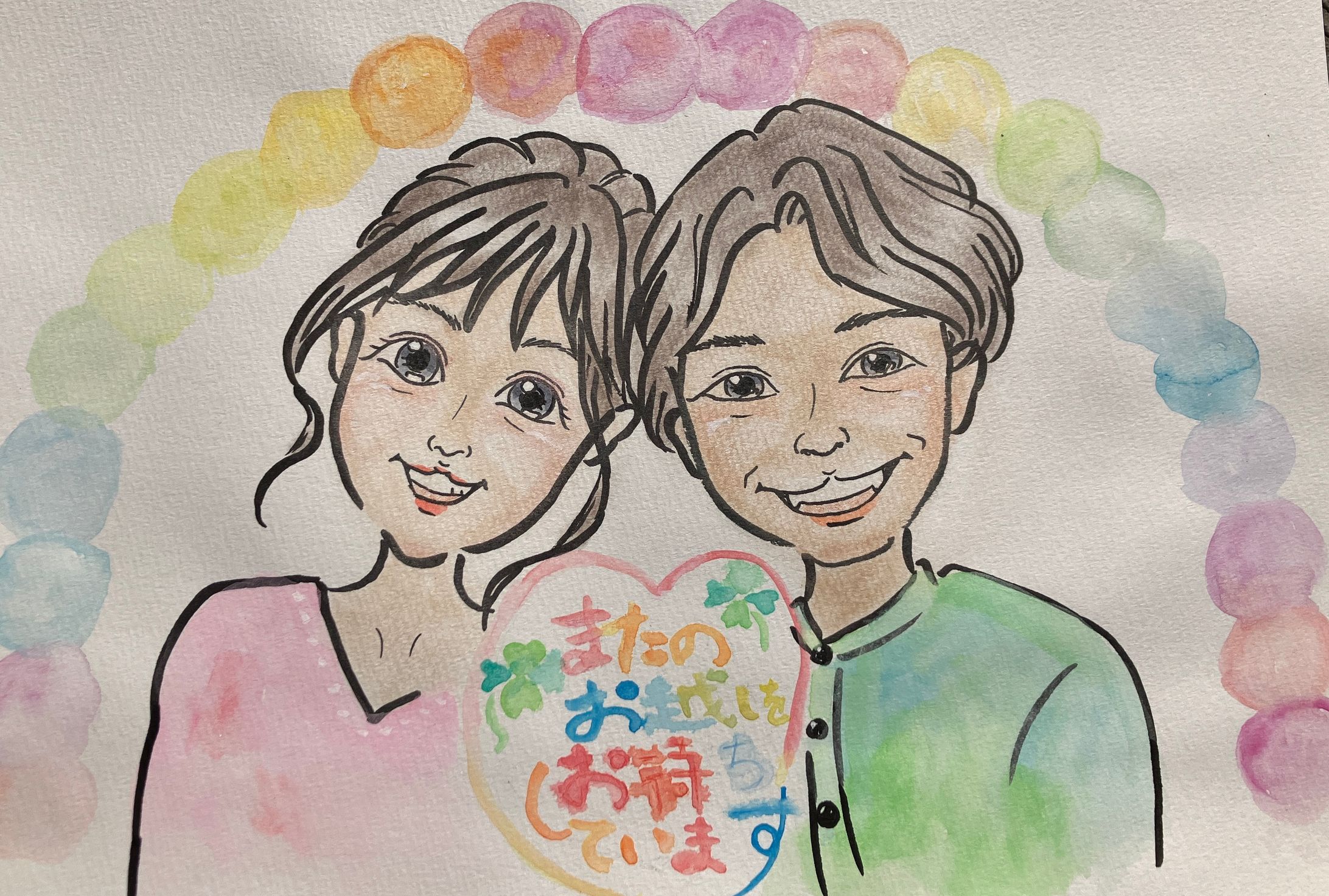 水彩　似顔絵　-1
