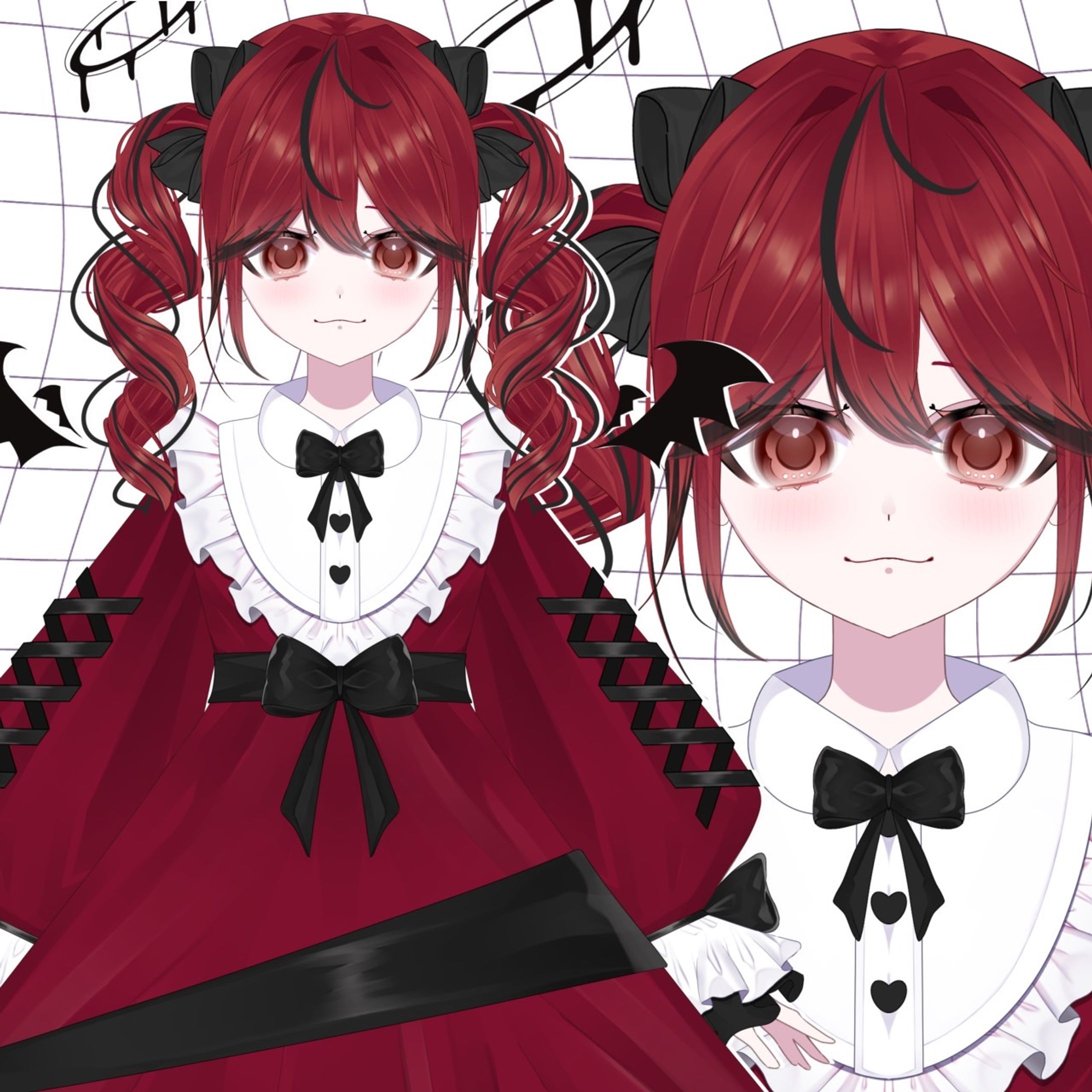 ツインテールの女の子/パーツ分けイラスト-1