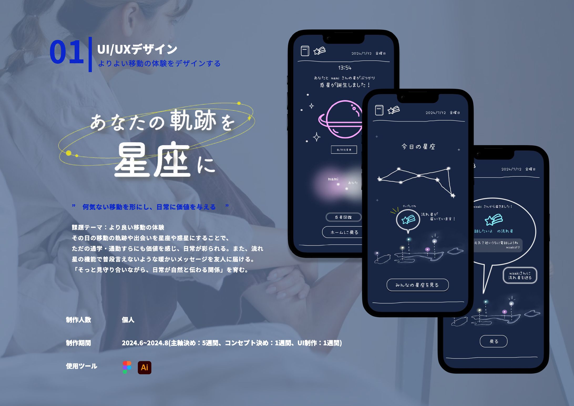[UI/UXデザイン]あなたの軌跡を星座に-1